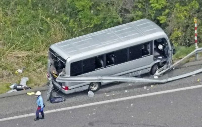 日本福島縣今日發生一起嚴重車禍造成1死26傷。（翻攝自X@kVAZ2ACQ1dnrPXy）