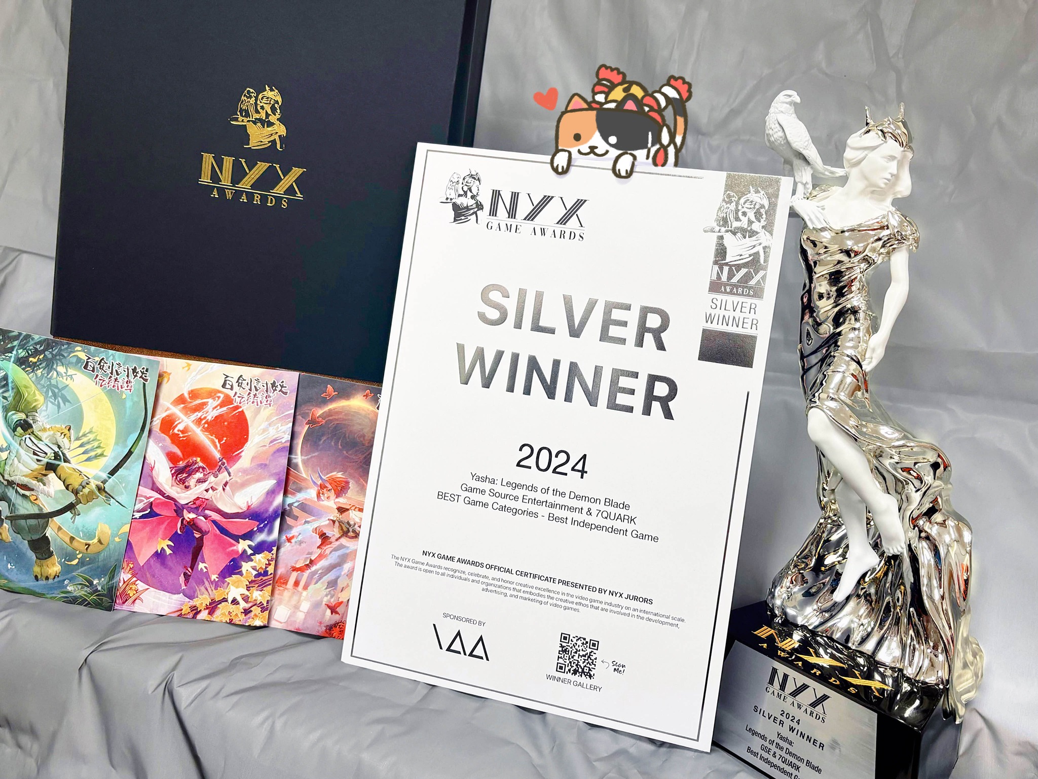 《百劍討妖傳綺譚》去年獲得NYX Game Awards「最佳獨立遊戲」銀獎。（翻攝自7QUARK臉書）