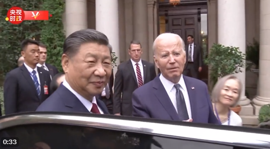 習近平贏麻了！拜登讚他的元首車「漂亮唷」。（翻自X平台）
