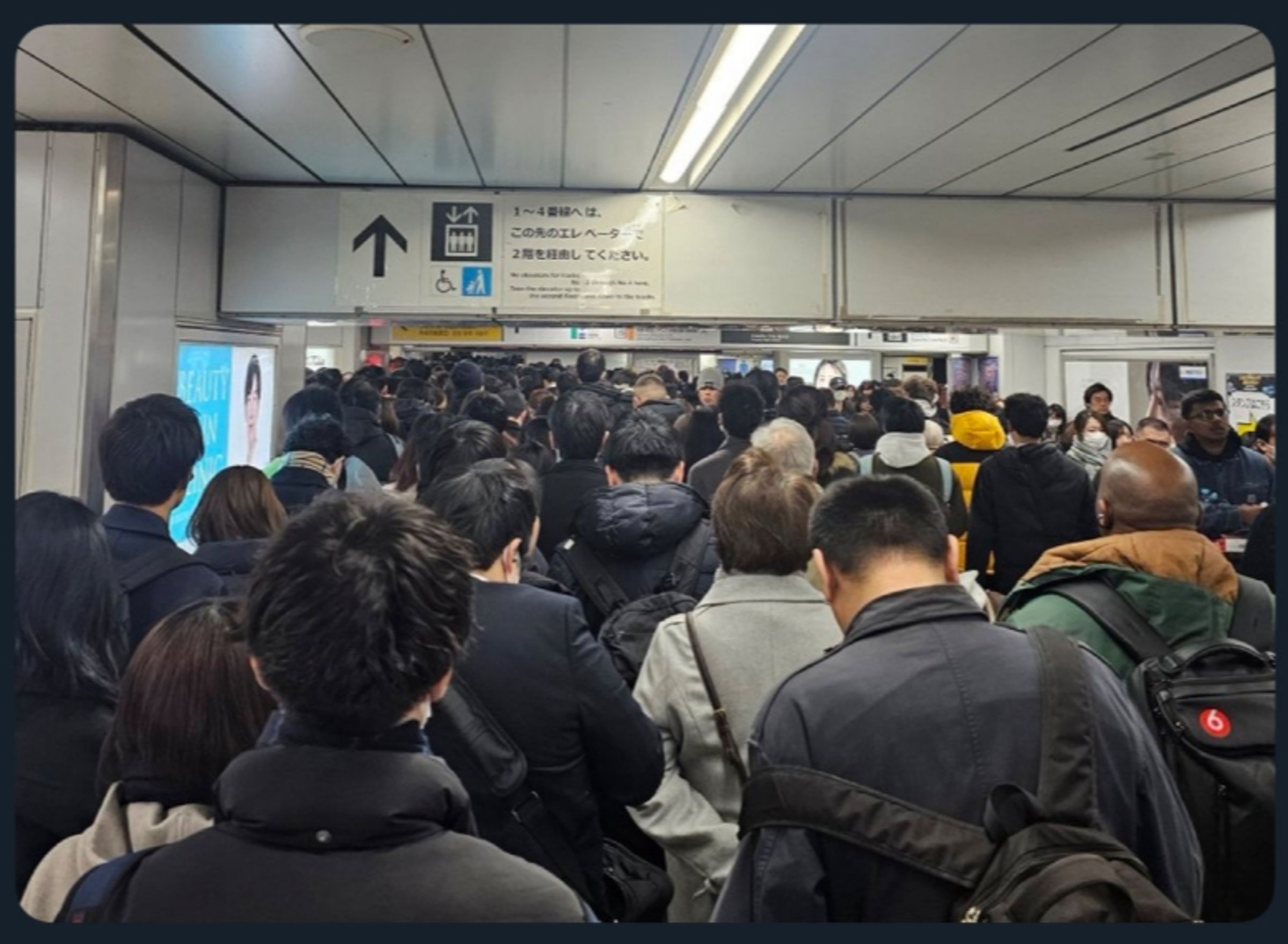 首都圈行駛的JR各路線出現延誤或停駛等狀況。(翻攝自X)