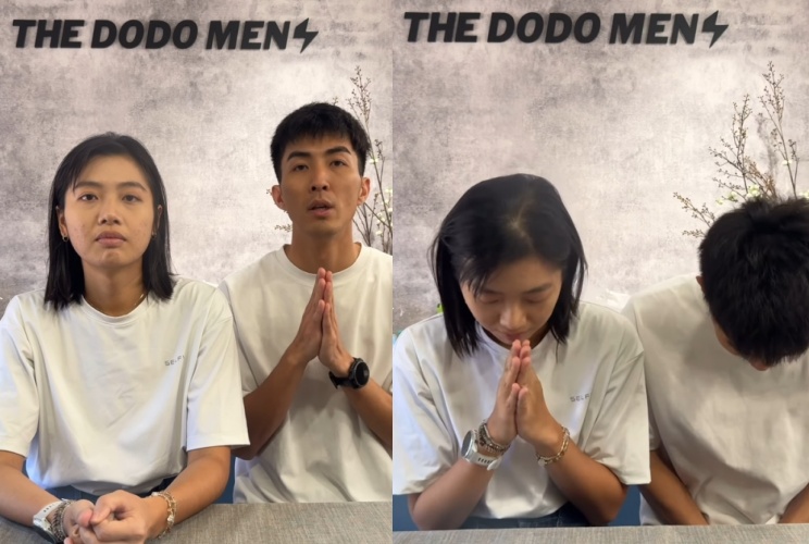 「The DoDo Men嘟嘟人」近期因Podcast節目探討酸民留言引爆粉絲退訂潮，成員Ian（右）於21日正式發布影片承認錯誤並致歉，同時拋出震撼彈，證實另一名成員Jeannie（左）將於6月30日從頻道正式畢業。（翻攝自instagram/thedodomen）
