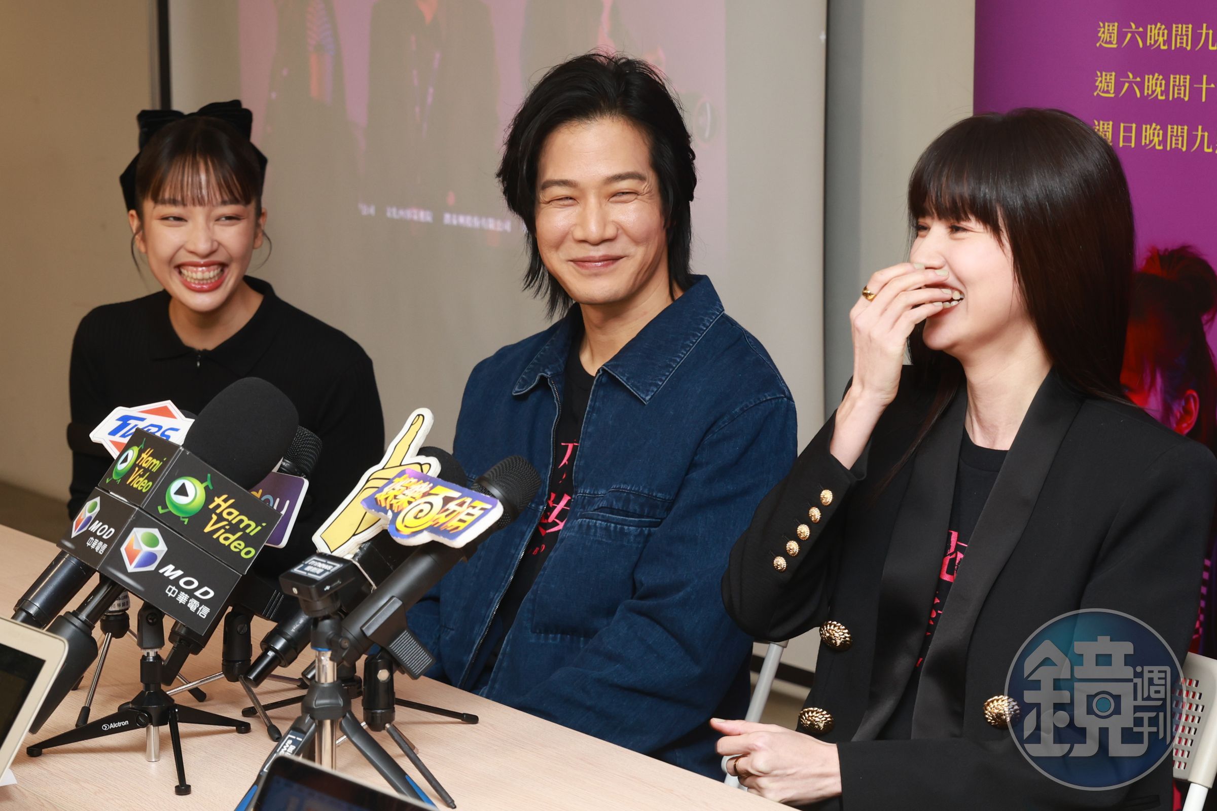 林予晞、薛仕凌、王渝萱連袂出席《死了一個娛樂女記者之後》新戲造勢。