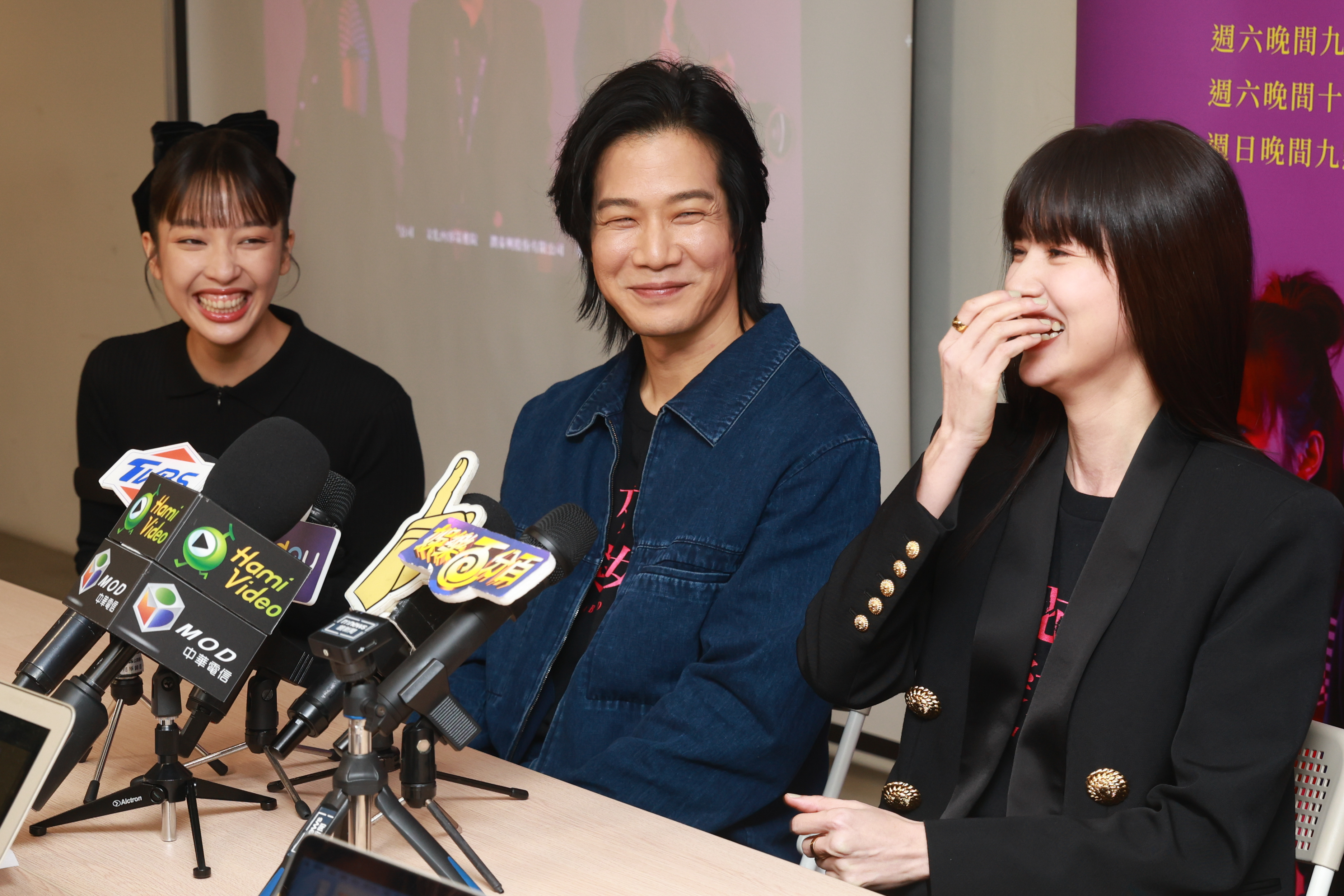 林予晞、薛仕凌、王渝萱連袂出席《死了一個娛樂女記者之後》新戲造勢。