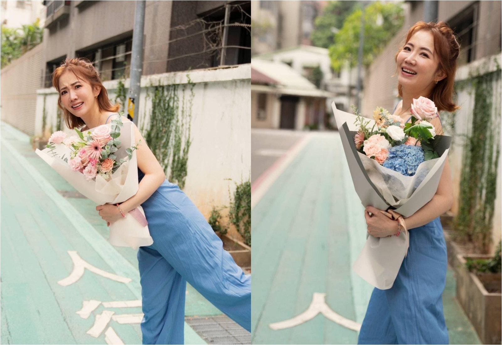 謝忻在拍業配時巧遇余文樂，想合照卻遭拒絕。（翻攝自謝忻臉書）