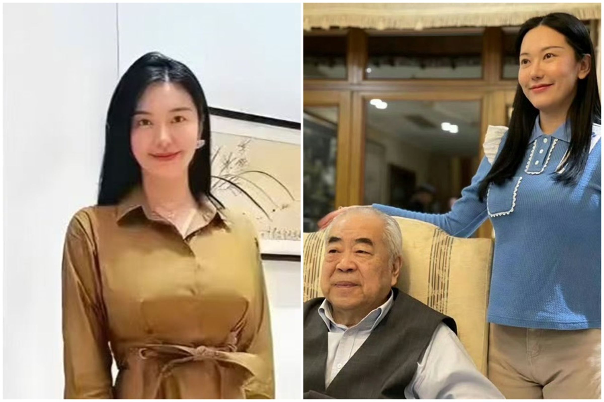 中國87歲書畫大師范曾「喜得獨子」，透露一家三口已遷入新居。（翻攝自微博）