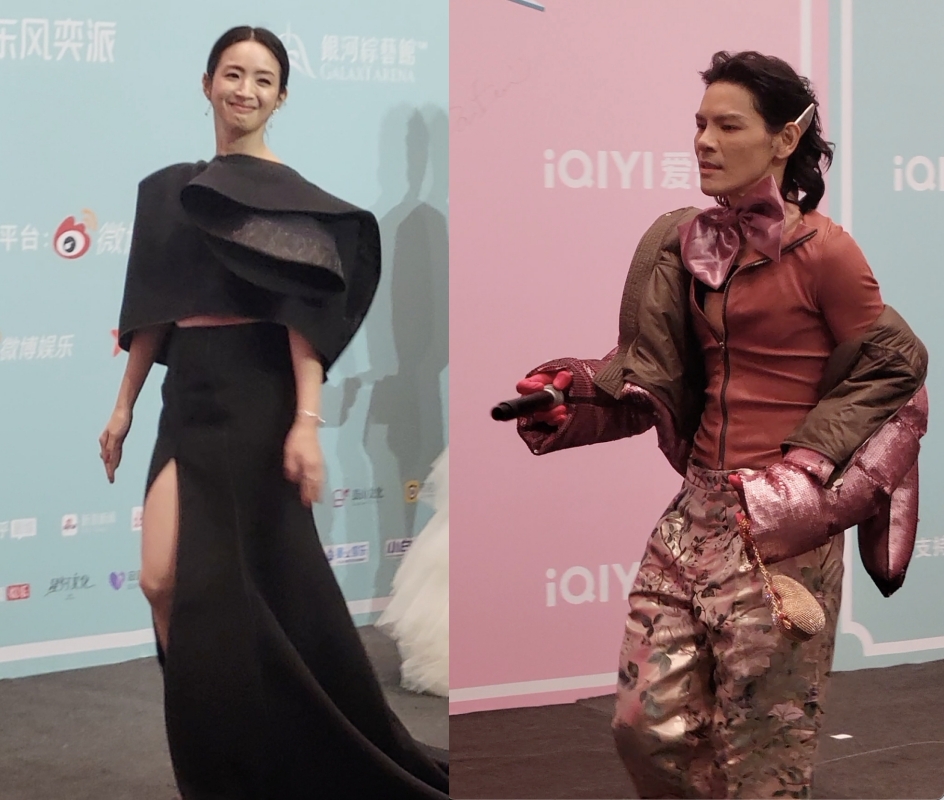 林依晨與向佐參加愛奇藝尖叫之夜，現身紅毯時都引起眾人注目。