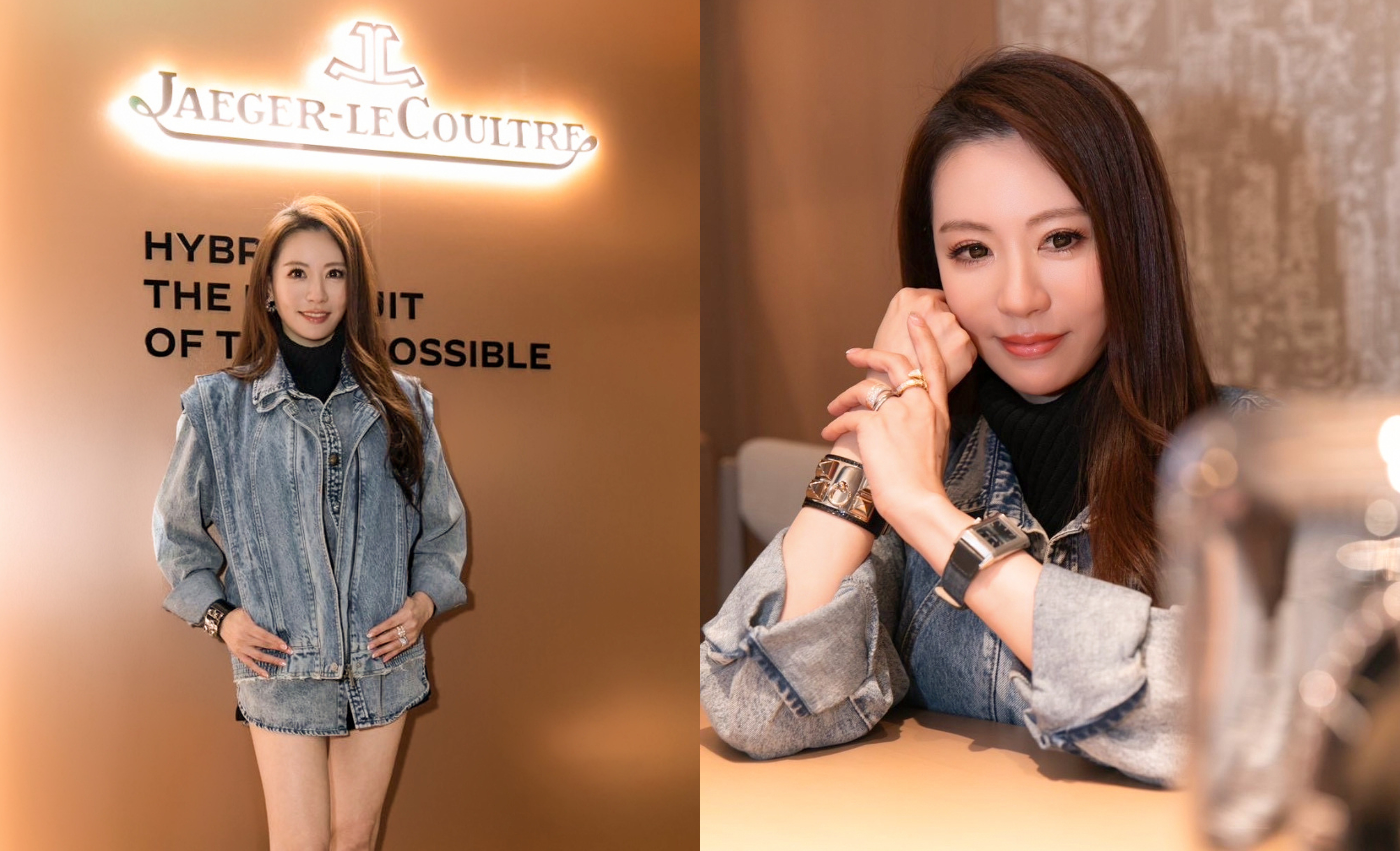 王瀅參加積家在台北舉辦的世界巡迴鑑賞展。（積家提供）