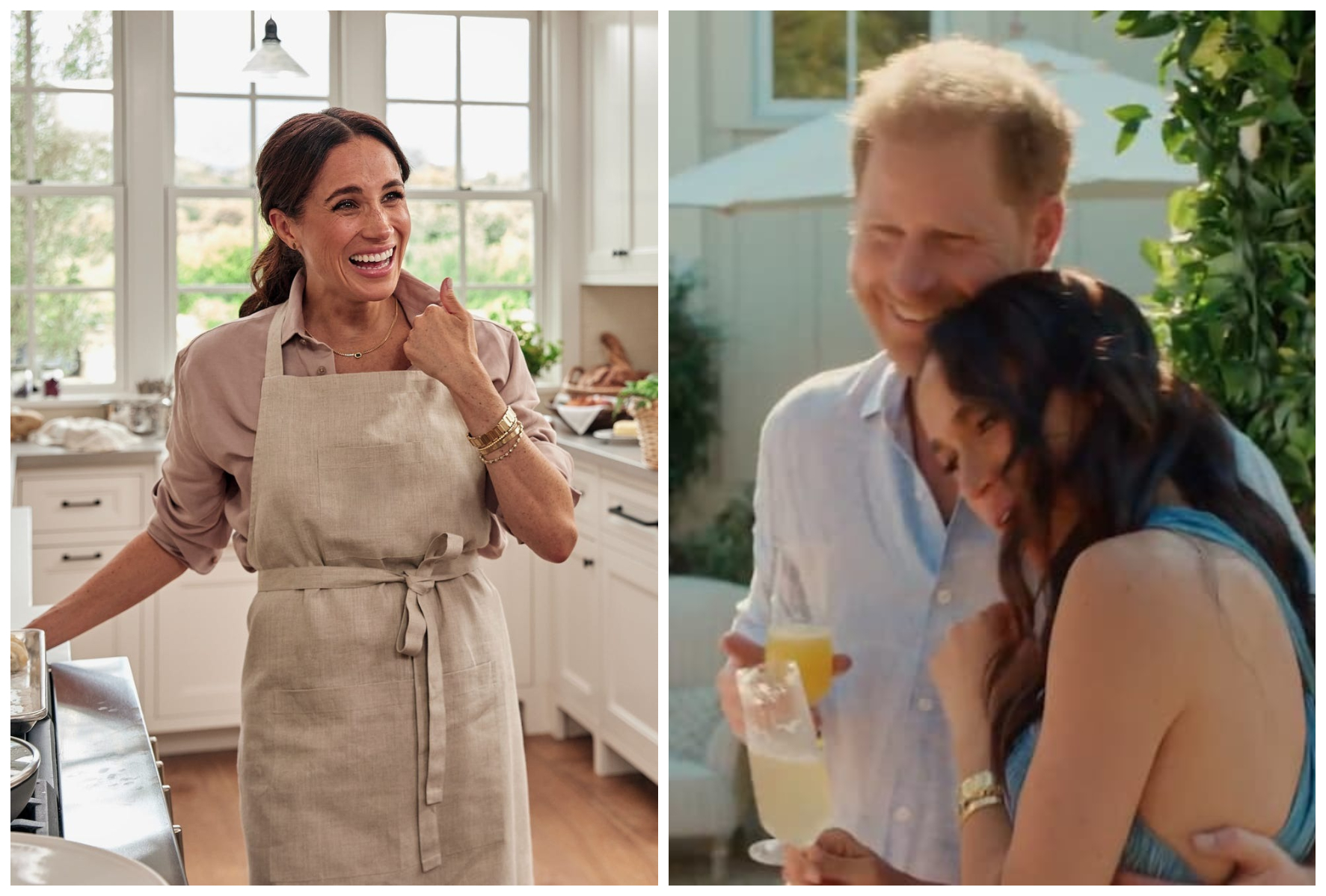 梅根在新節目《愛你的梅根》中展現生活品味，哈利王子在其中一集短暫現身。（翻攝Netflix）