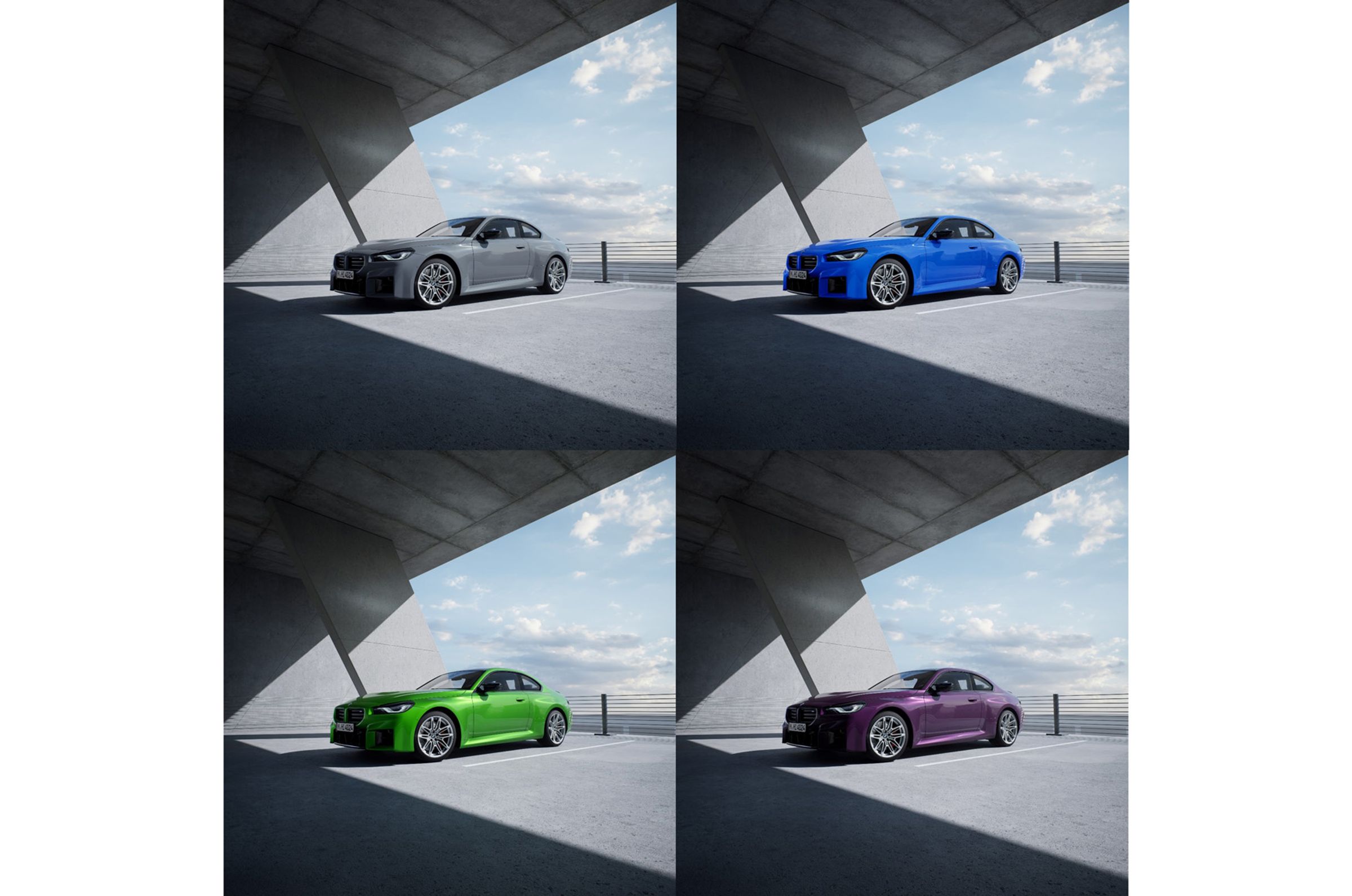 全新BMW M2共有8色全新外觀車漆選擇，包括4色標準/銀粉車漆以及4色BMW Individual車漆，充滿競技色彩的全新BMW M2絕對是引人注目的焦點所在。