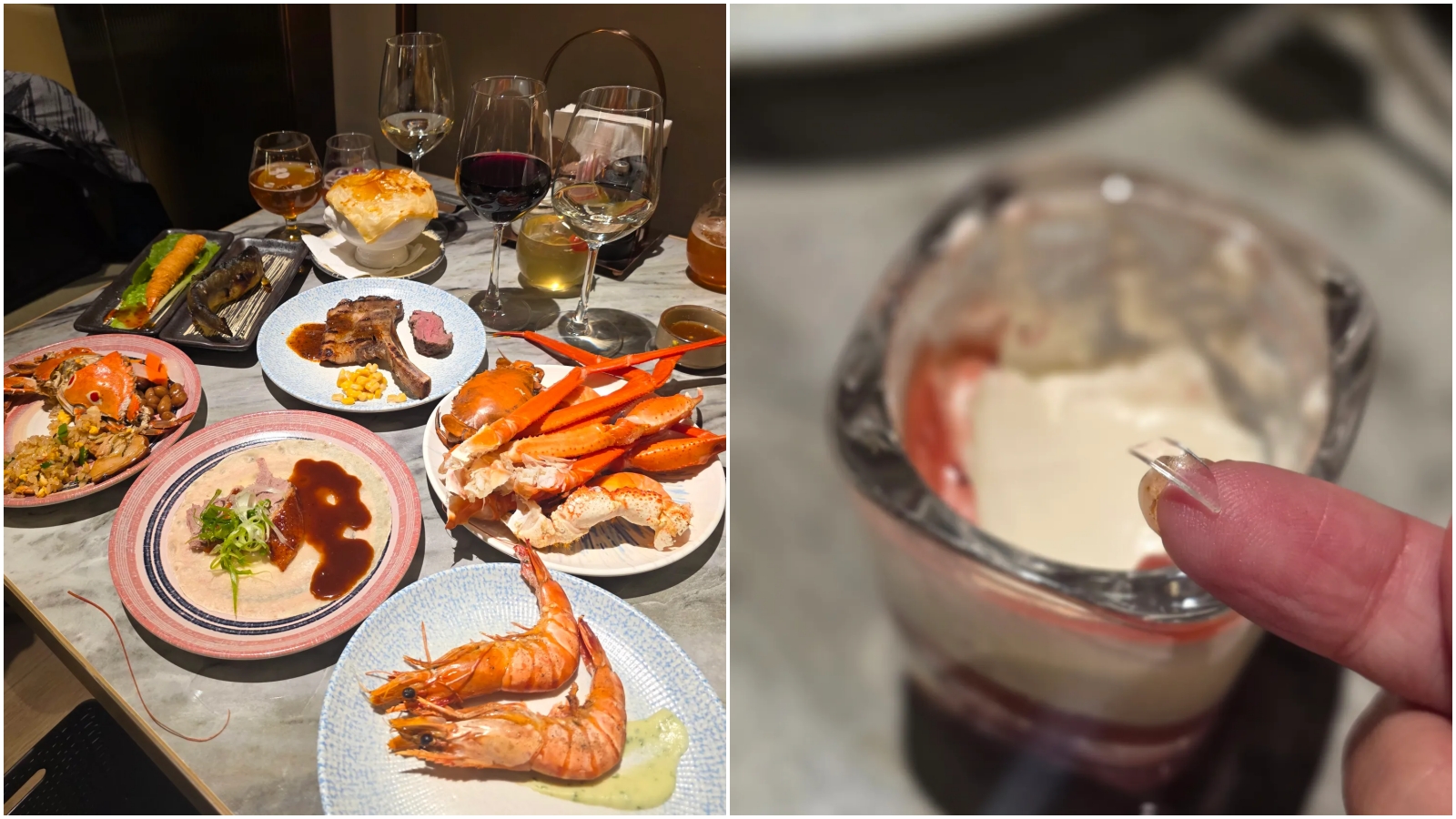 知名Buffet「島語」爆顧客甜點吃到碎玻璃。(授權提供Threads@staf0951)