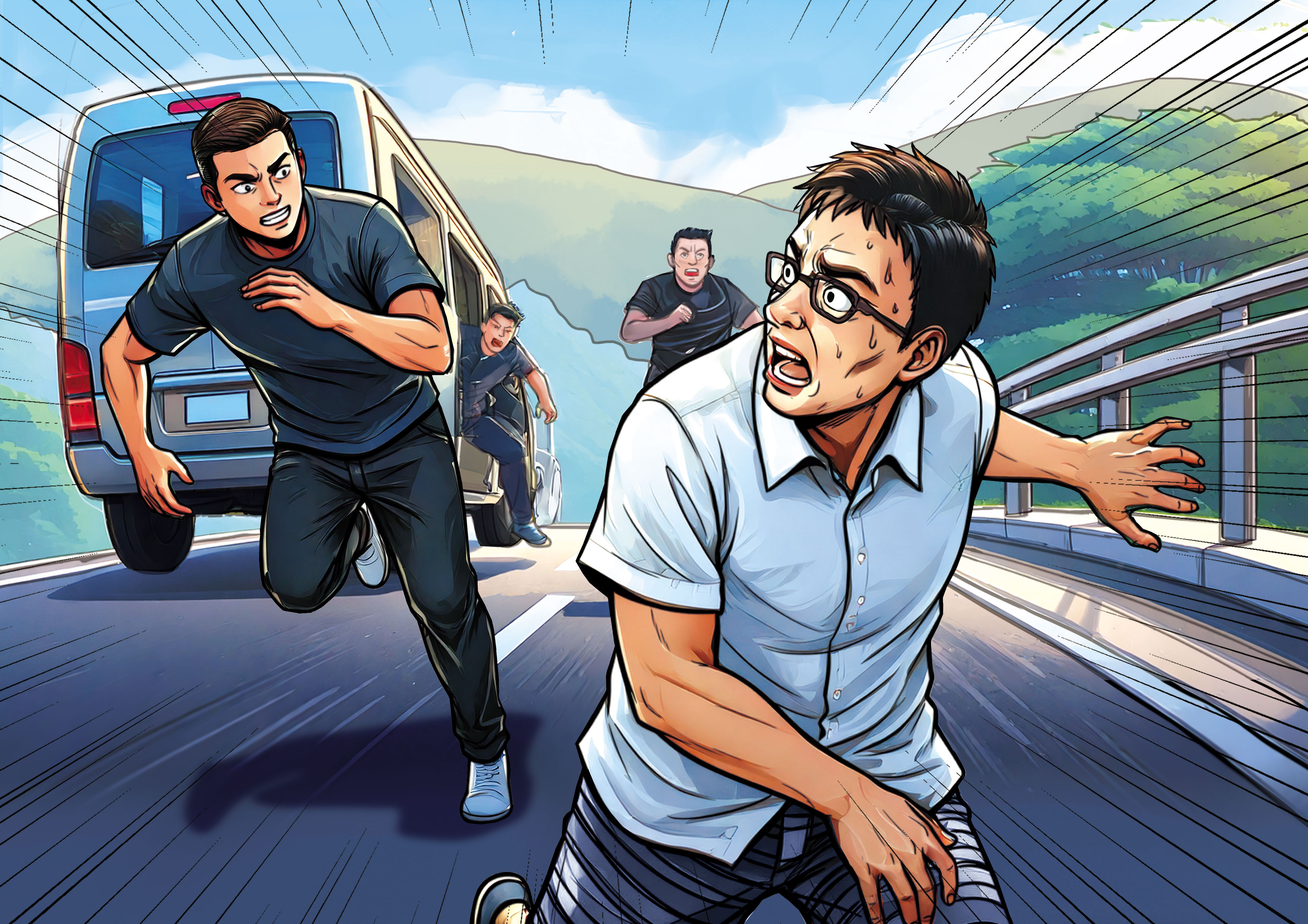 新竹新豐上個月驚傳擄人案，警方雖說是債務糾紛，但受害人出面驚爆幕後恐是中國籍前妻所操盤。（示意畫面，AI繪圖Firefly生成，本刊美術組後製）