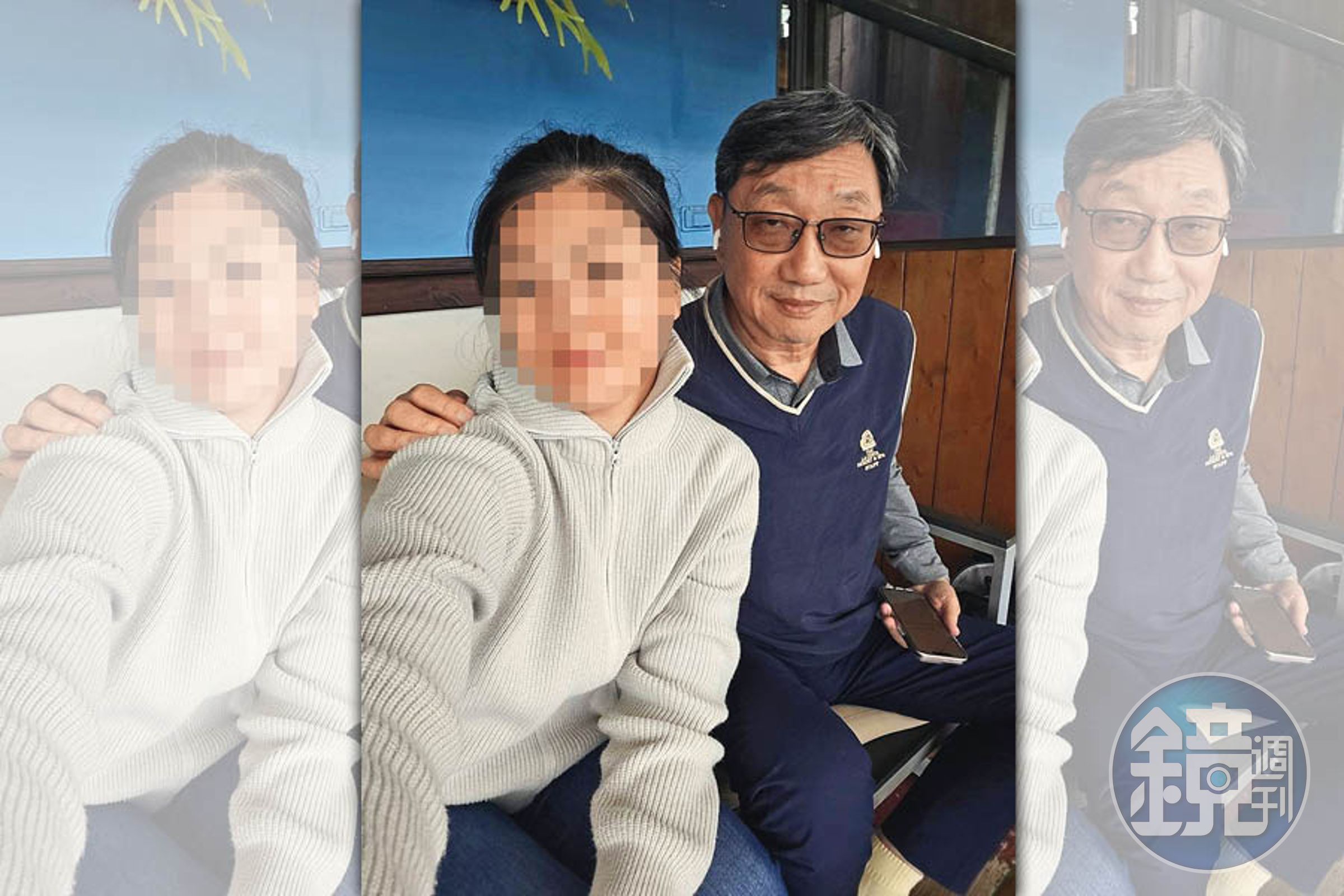 長榮大學已婚副教授張振平(右)偷吃小30歲的A小姐(左),2人還拍下甜蜜合照。(讀者提供)