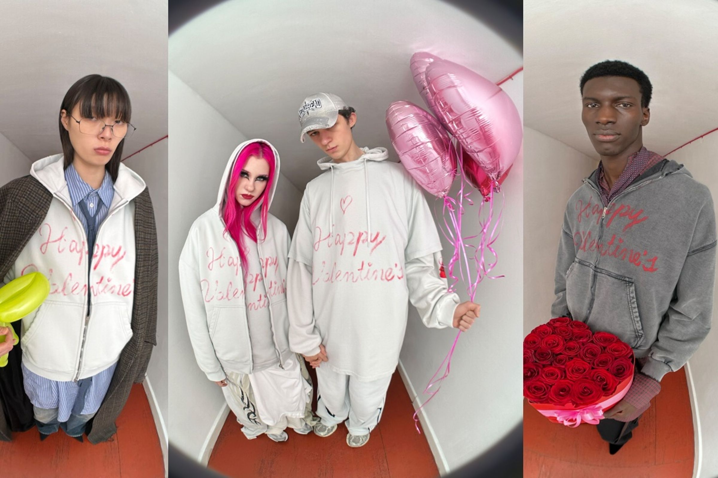 BALENCIAGA 2025情人節限定系列，以貓眼鏡頭呈現特殊視角。（BALENCIAGA提供）
