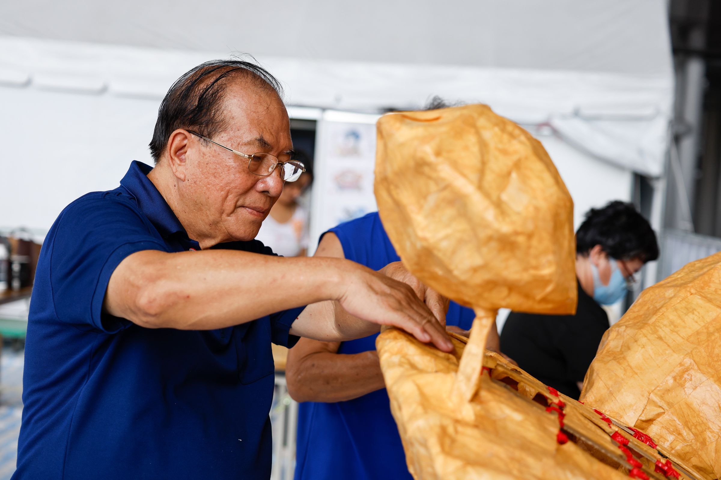 大壯觀願景發展協會理事長蔡秋霖參與藝術工作坊。