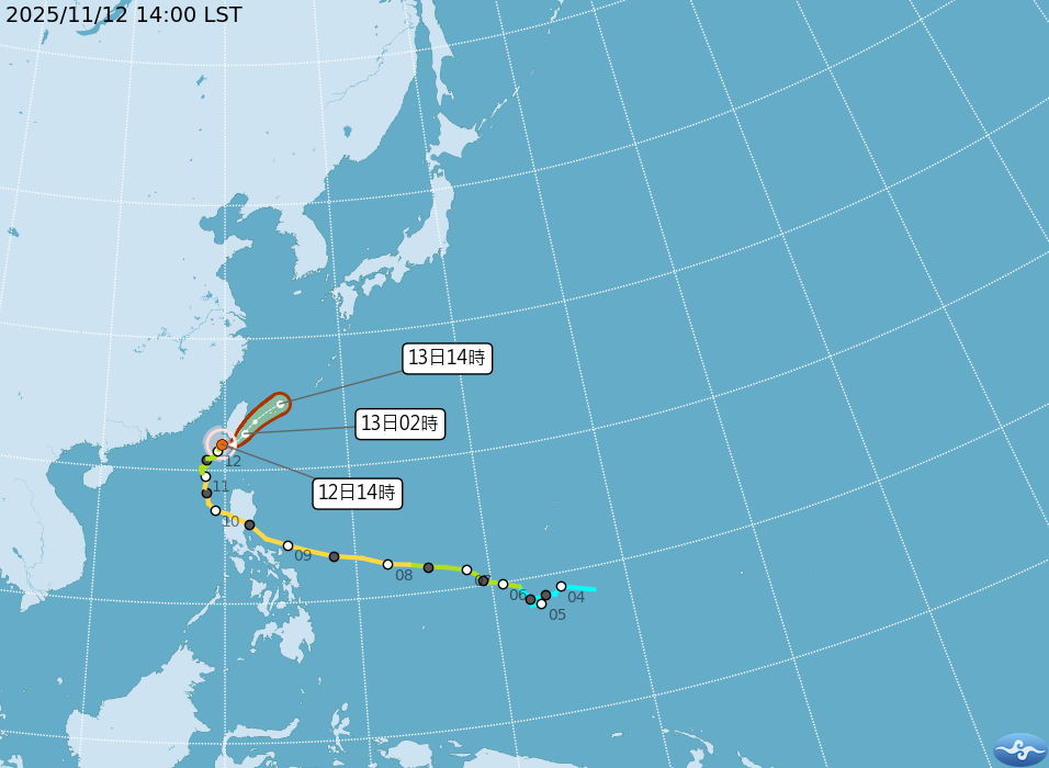 颱風鳳凰路徑預估。(翻攝中央氣象署官網)