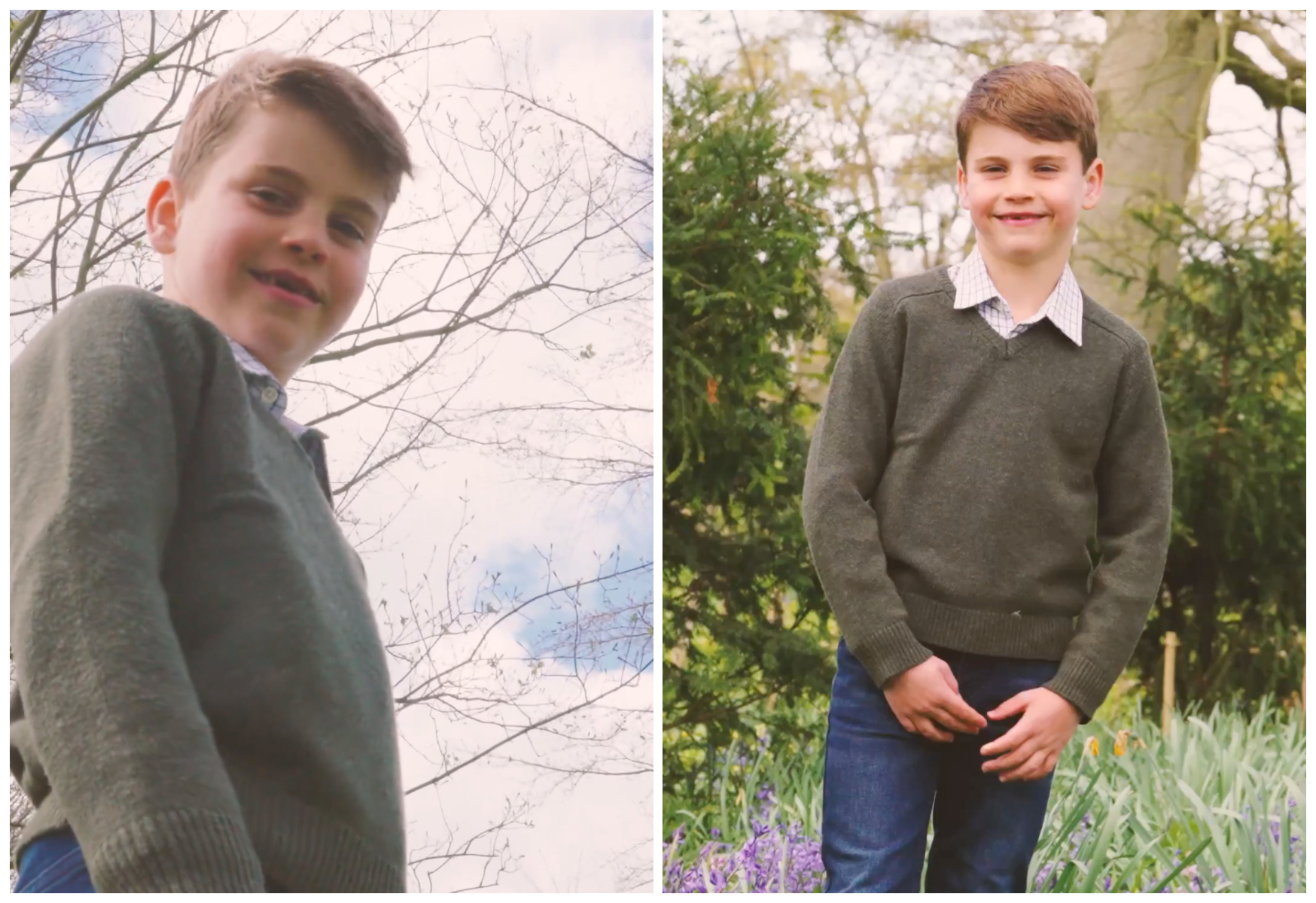 路易王子7歲生日，穿上牛仔褲，打破傳統。（翻攝X@KensingtonRoyal）