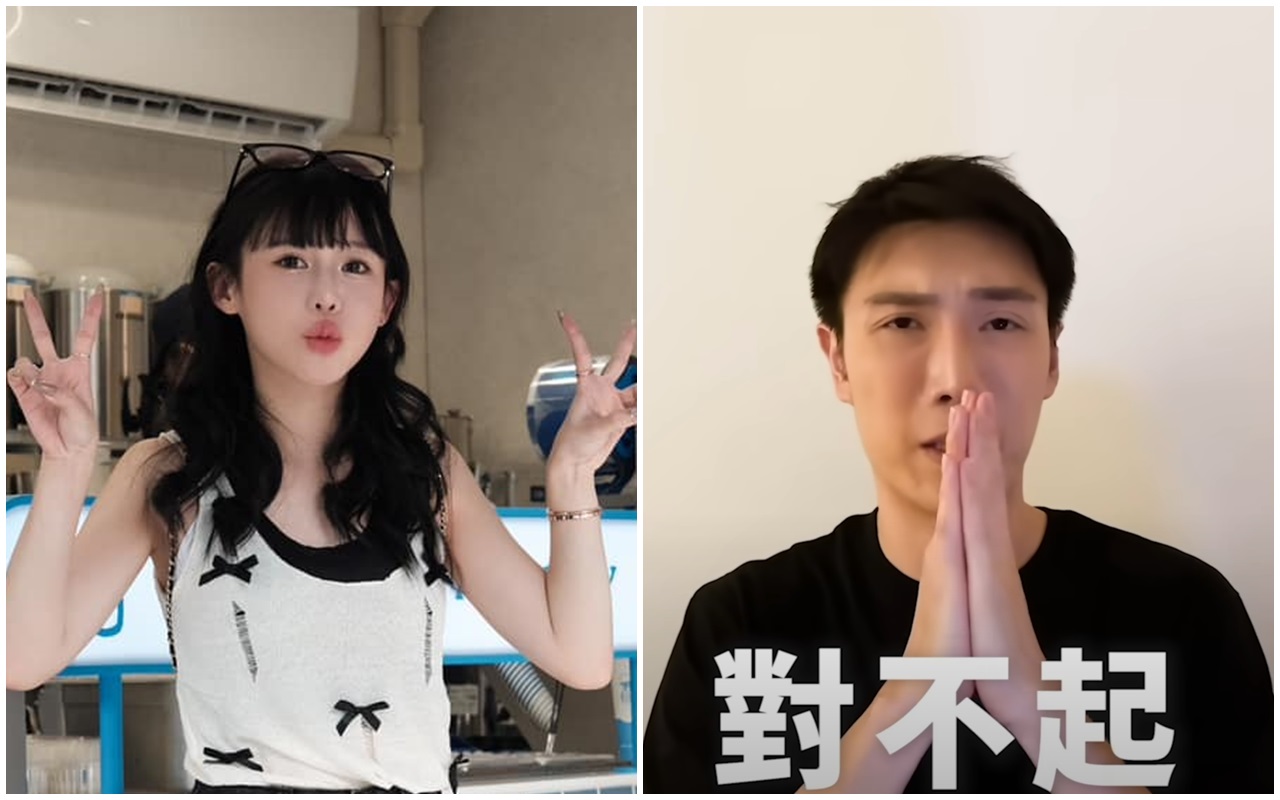 藝人紀卜心（左）與小吳（右）共同創辦「十盛熟成奶茶專賣店」，被消基會點名乳源標示不清，近日該品牌持續嚴上。（翻攝自紀卜心臉書／小吳YT頻道）