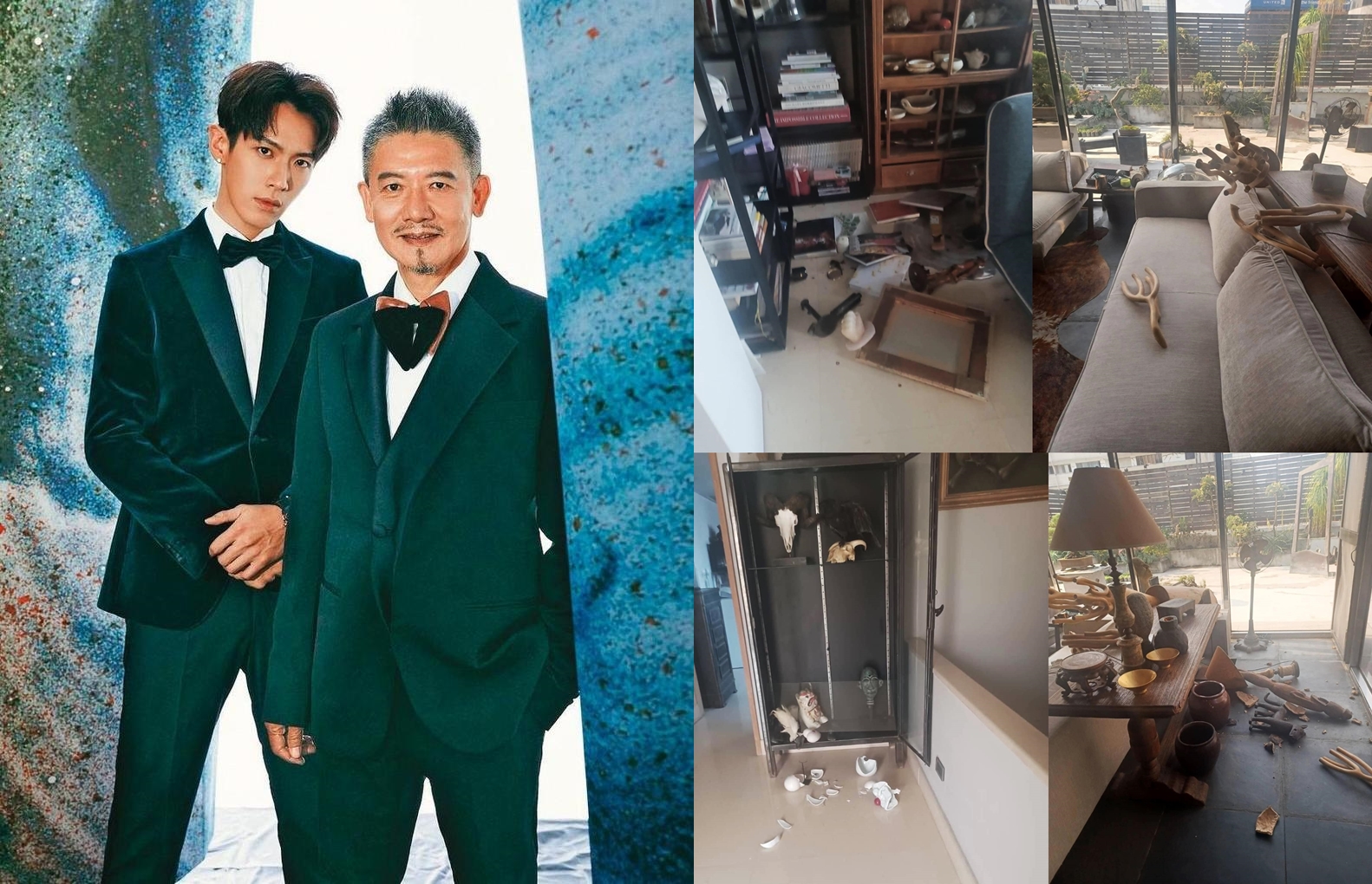 柯震東他爸曬出家中震災畫面。（翻攝臉書）