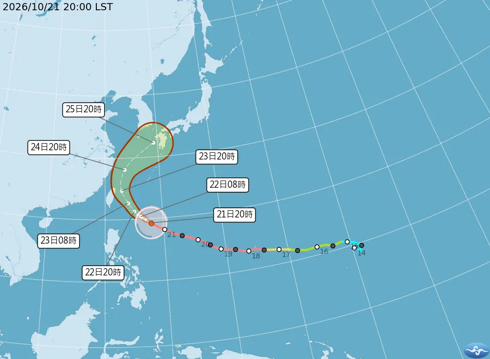 強颱薔琵路徑西修！今晚11時半發布海警　宜蘭、大台北山區慎防大雨