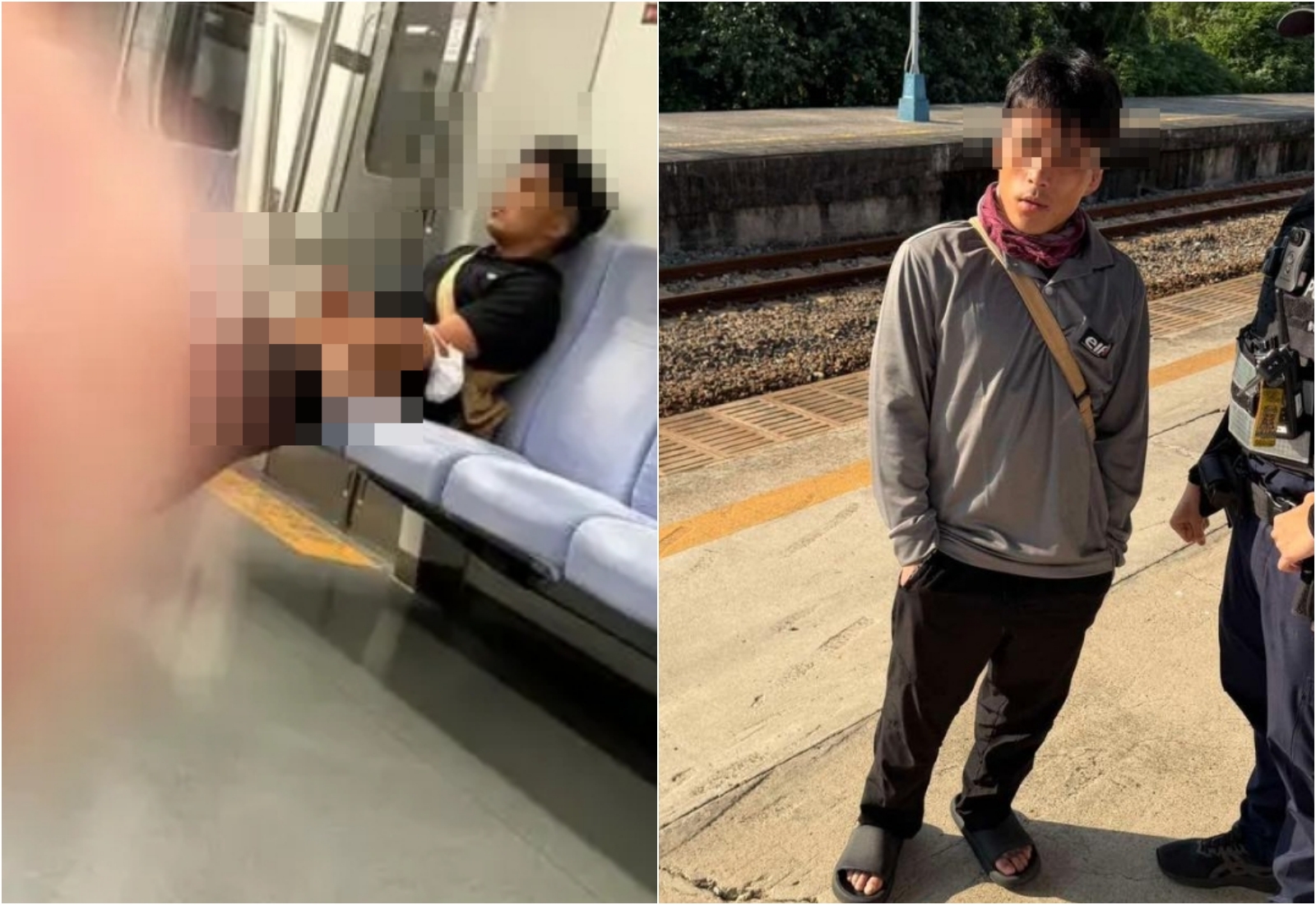 30歲葉姓男子日前在台鐵列車上公然打手槍遭警方逮捕，未料7日又在彰化田中站亂按出發號誌被站員通報。（翻攝自Threads／臉書三鐵情報社）