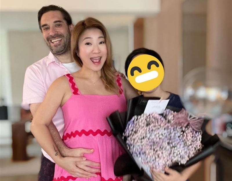 黃湘怡再婚後宣布懷孕。（翻攝自黃湘怡臉書）