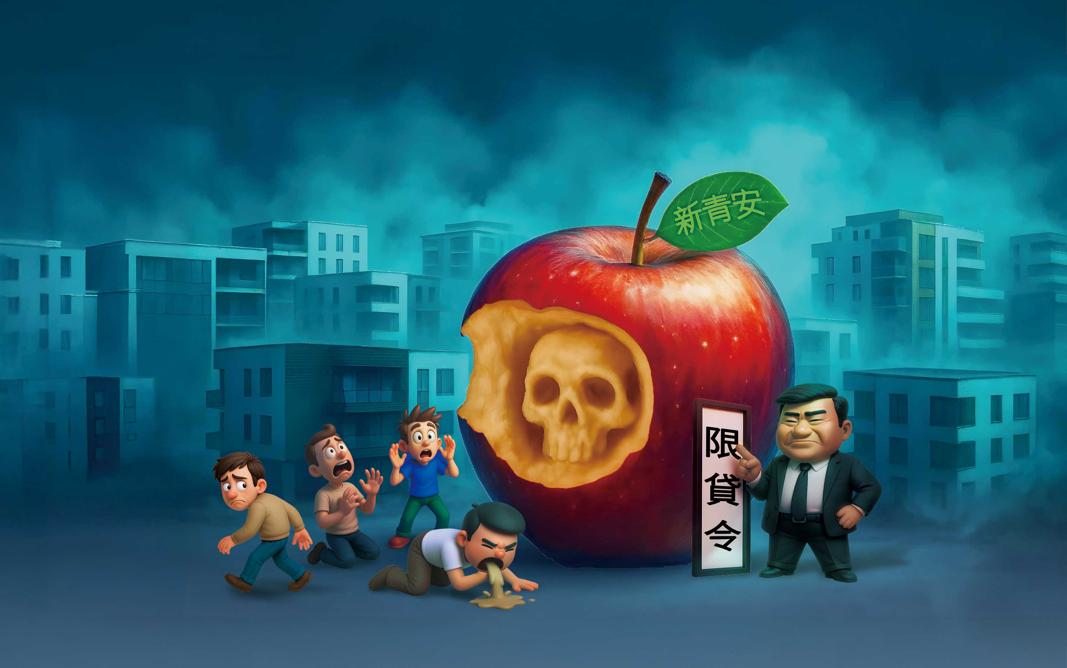 新青安橫空出世，催出房市買氣，大批民眾上車，卻遇上限貸令，如今出現不少亂象。（AI繪圖FREEPIK生成，本刊美術組後製）