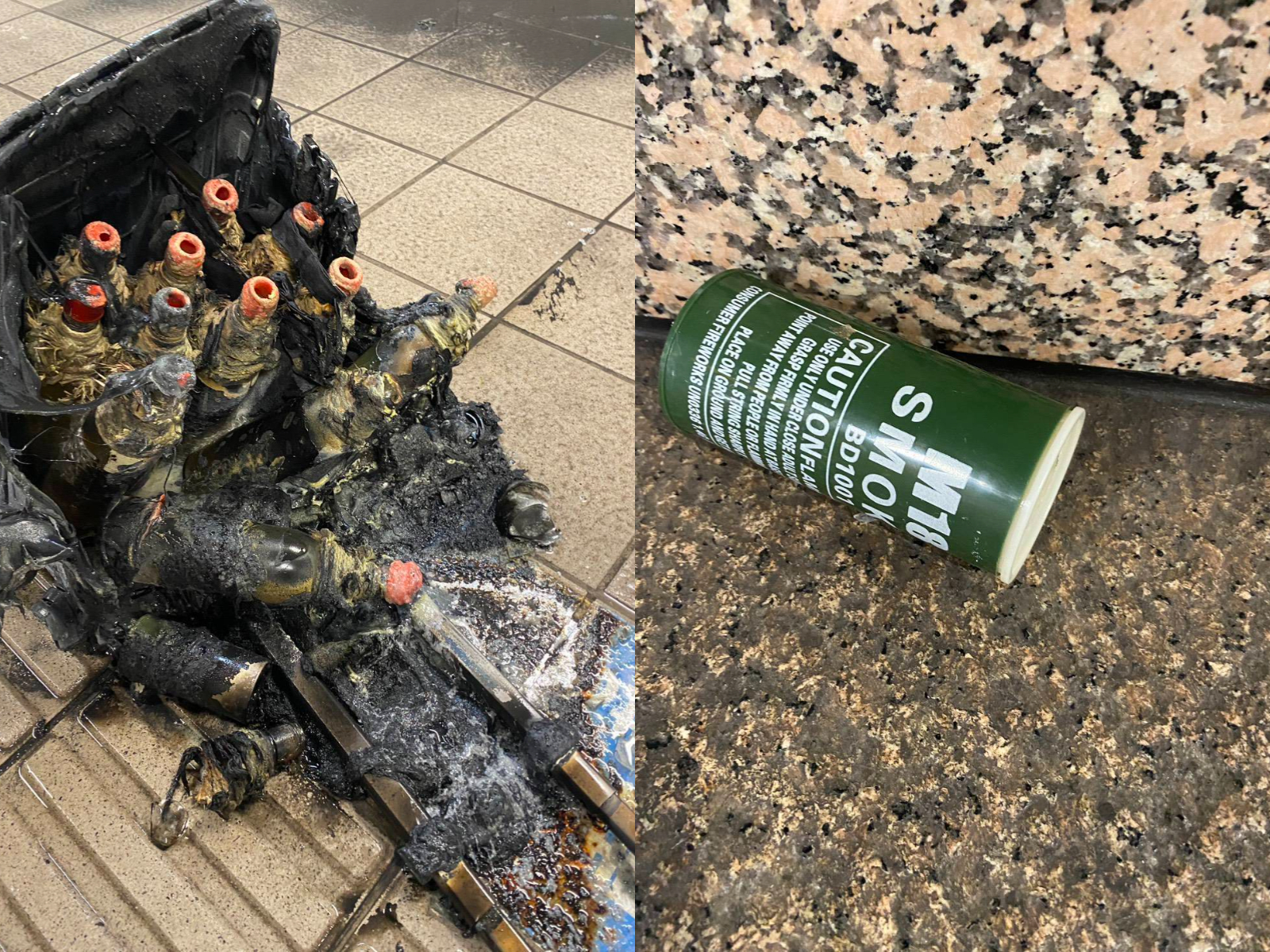 嫌犯張文作案用煙霧彈，專案小組懷疑是透過「露天」網購平台買入。（翻攝畫面）