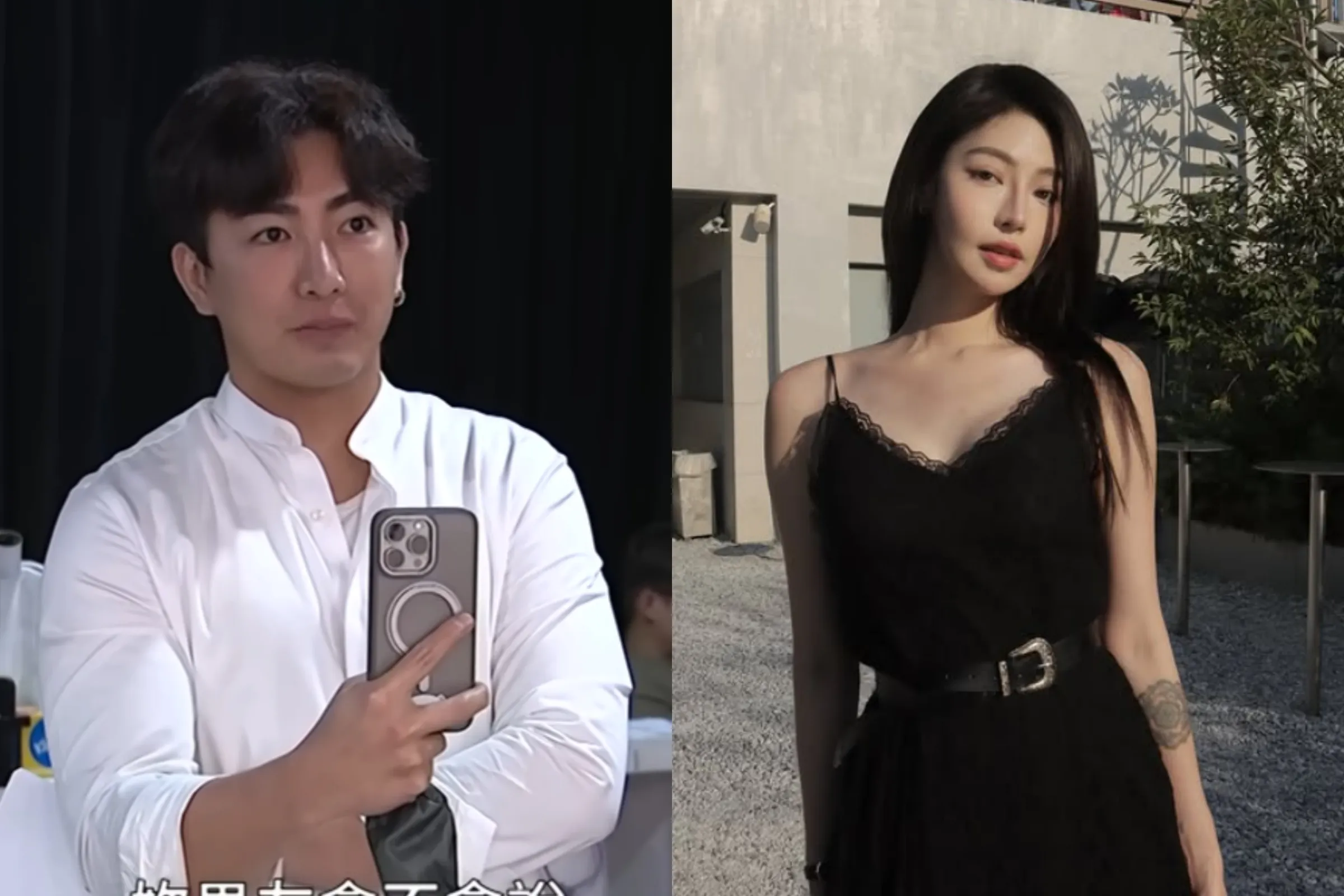 張敏（右）上《小姐不熙娣》節目時，吳亞璟（左）在旁側拍露臉營造貼心形象。翻攝《小姐不熙娣》YouTube、min8657 IG