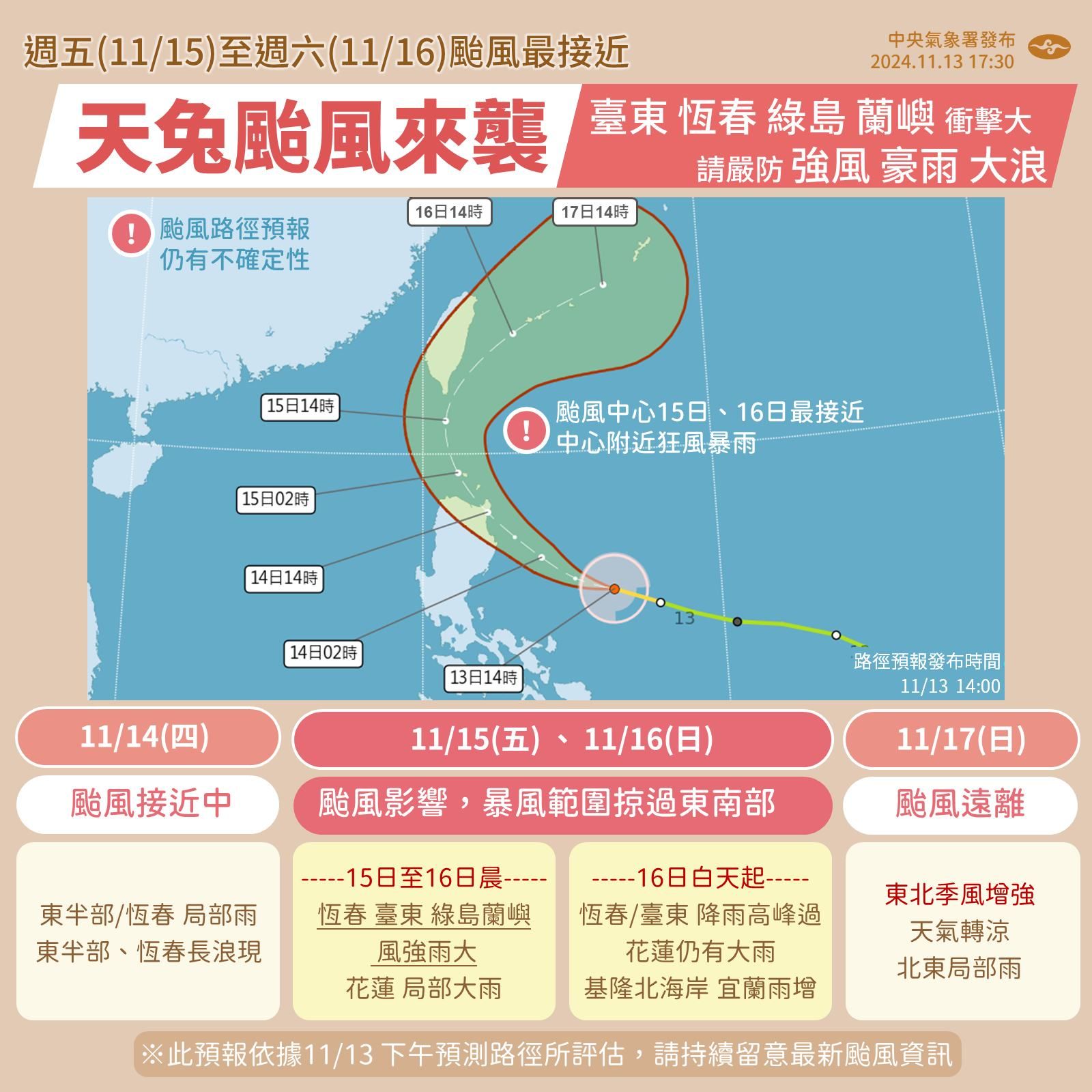 中央氣象署說明近日天氣狀況。（中央氣象署提供）
