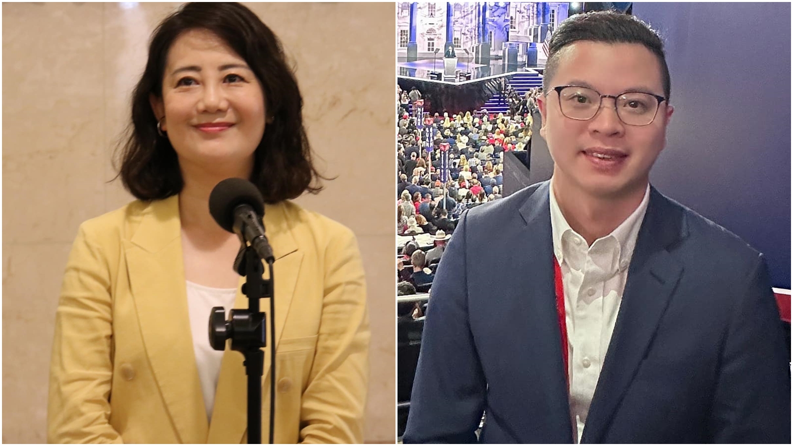 針對拜登閃電宣布退選，吳思瑤（左）及凌濤（右）均做出回應。（翻攝自臉書＠吳思瑤、凌濤）