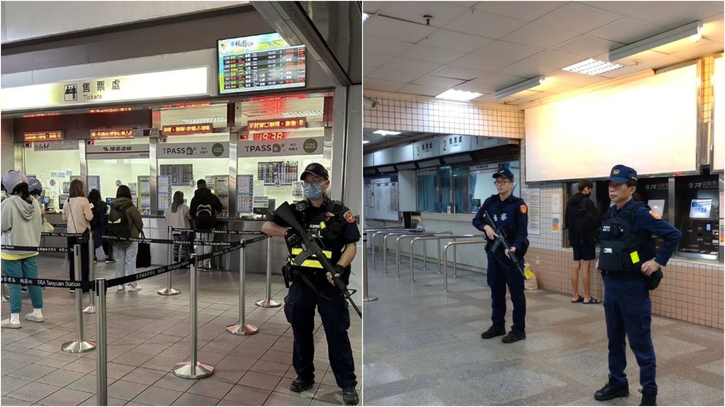 驚傳接獲民眾預告引爆炸彈,台鐵加強與捷運共構車站戒備。圖非當事車站。(台鐵公司提供)