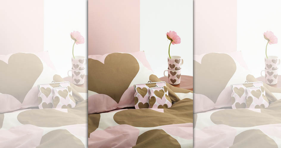 Marimekko在西洋情人節獻上限定雙色愛心印花。雙色愛心印花馬克杯（250ml, 2個一組）NT$1,990、口金包（長型） NT$1,190、口金包（小） NT$1,090。（俊思提供）