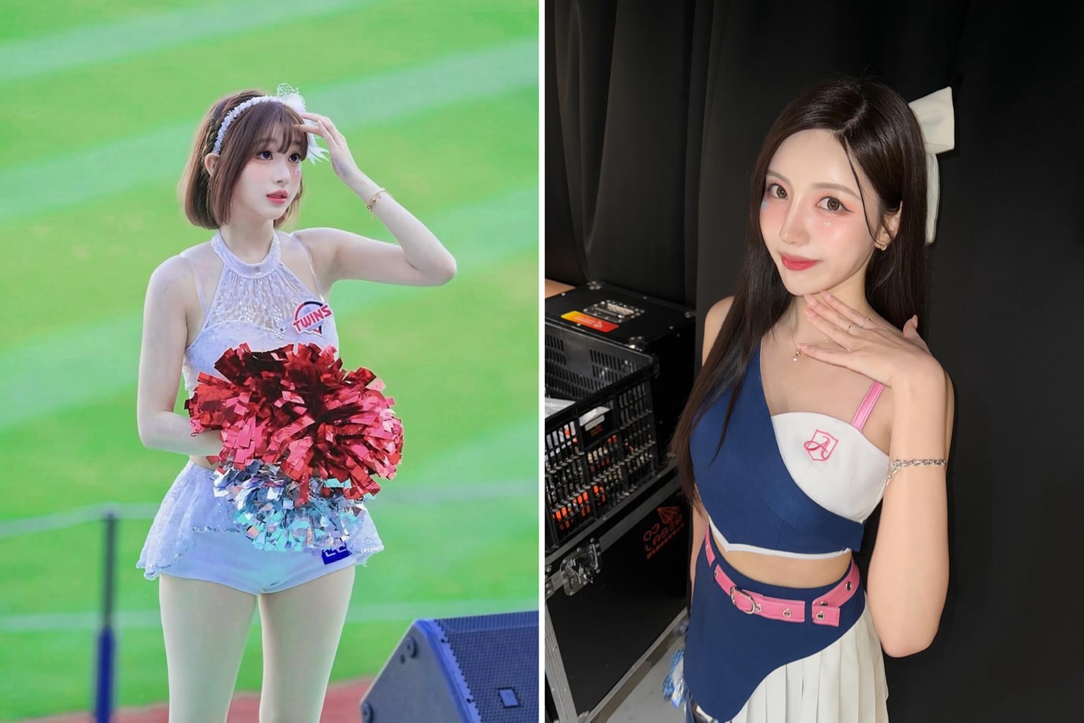 李珠珢、南珉貞場邊玩「騎隊旗」炎上。（翻攝threads）