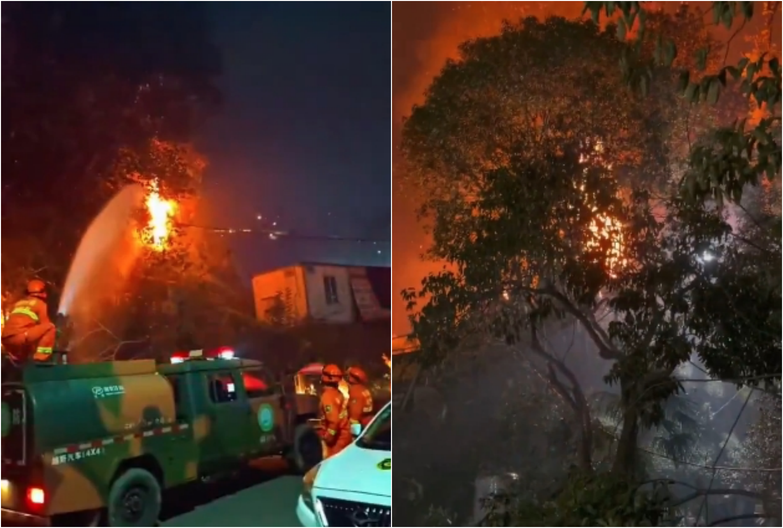 流星火雨引發火警,主辦方稱沒有造成人員傷亡。(翻攝自X)
