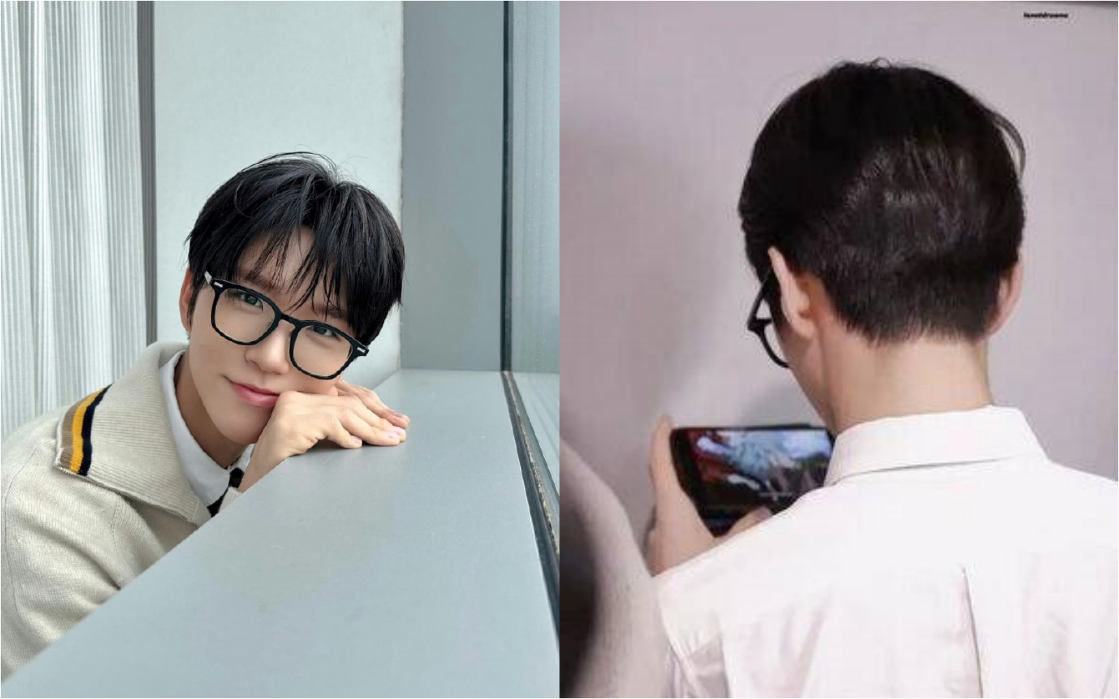 韓團成員金栽禧在機場看《我英》，引發辱華的批評。（翻攝自微博）