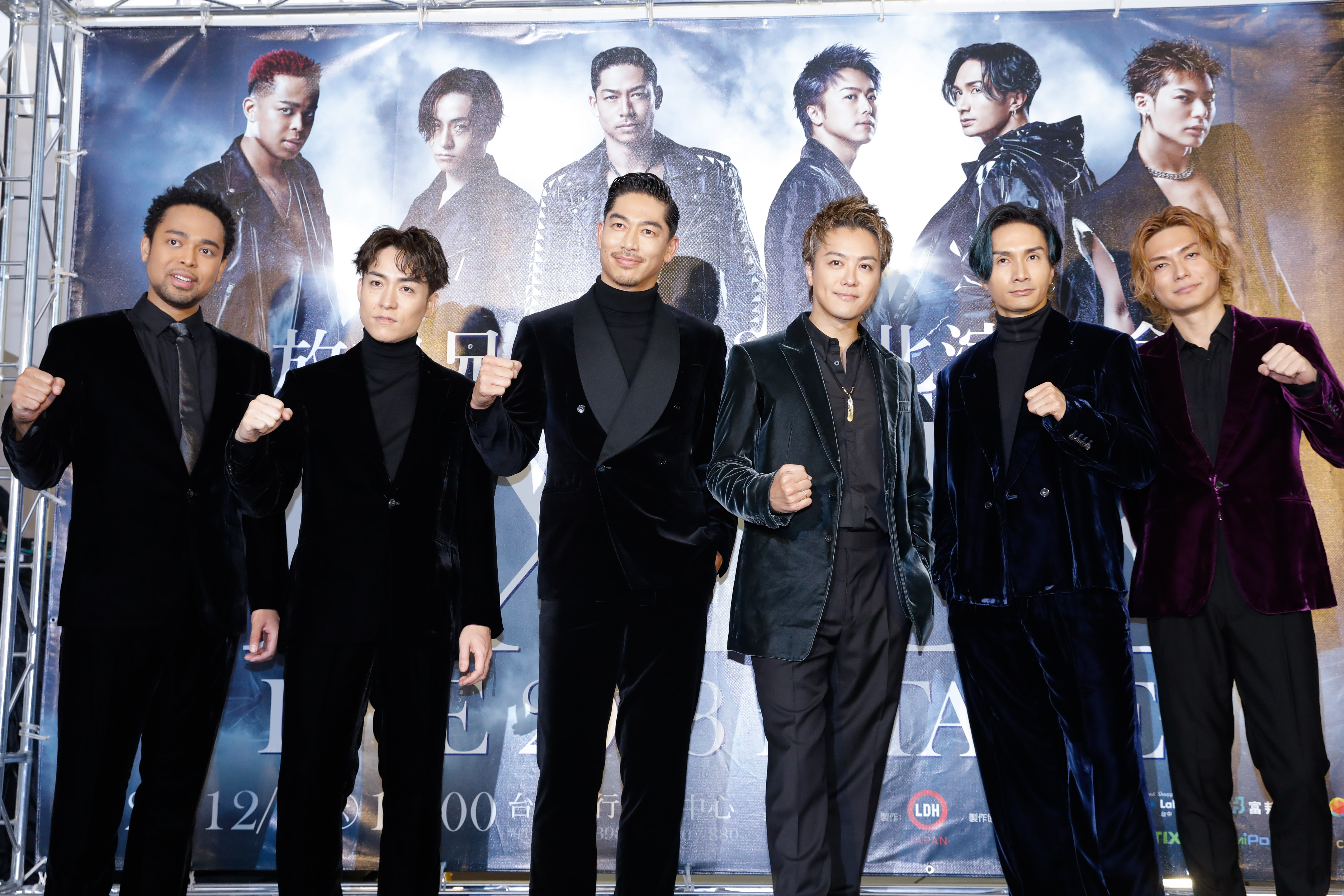 放浪兄弟EXILE將於9日舉辦海外首場演出。（左起：NESMITH、TETSUYA、AKIRA、TAKAHIRO、KENCHI、SHOKICHI）