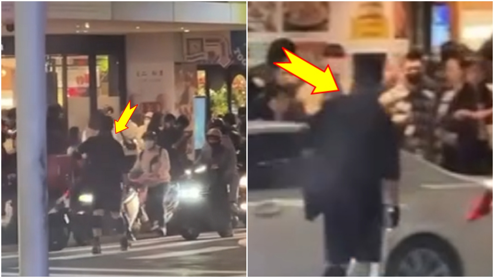 張文朝路人及騎士隨機攻擊。（翻攝畫面）