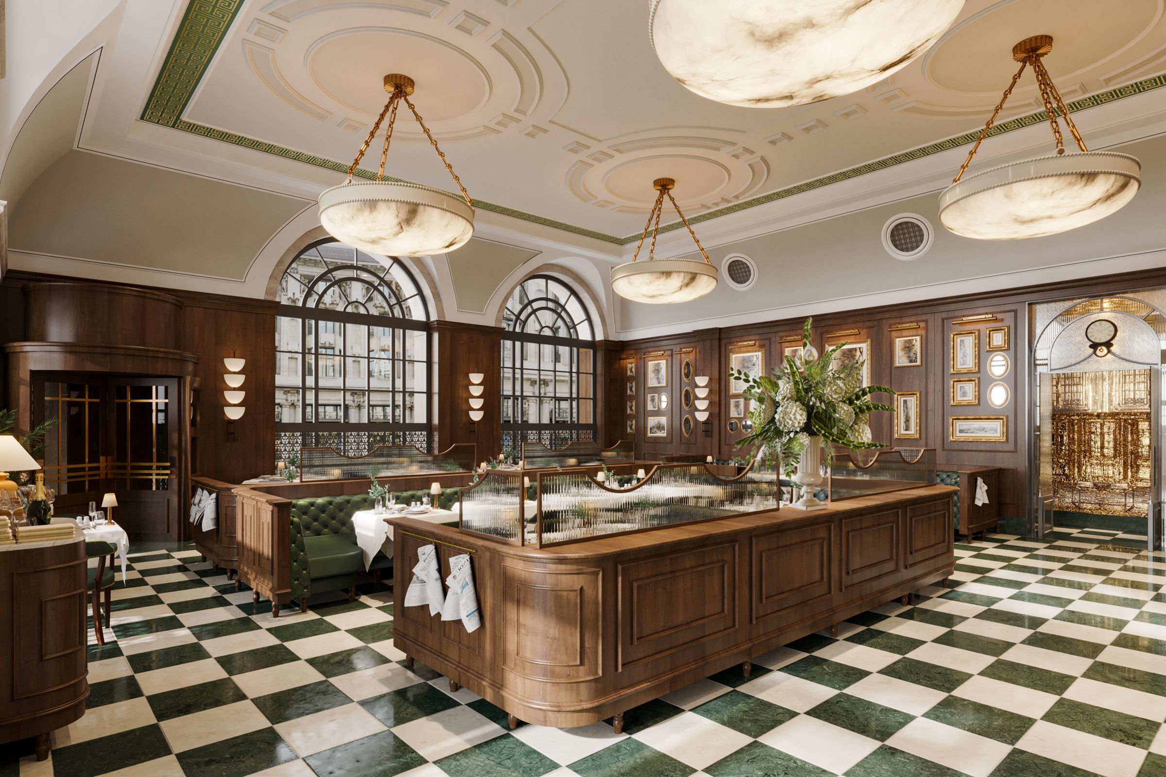 酒店餐廳座落於原為英國國民西敏銀行的歷史建築空間內,設計上保留1920年代的新古典主義細節。透過細膩的當代設計語彙,將昔日的金融權力象徵轉化為充滿活力的社交地標,展現「華麗轉身」後的優雅氣韻。(美諾酒店集團提供)