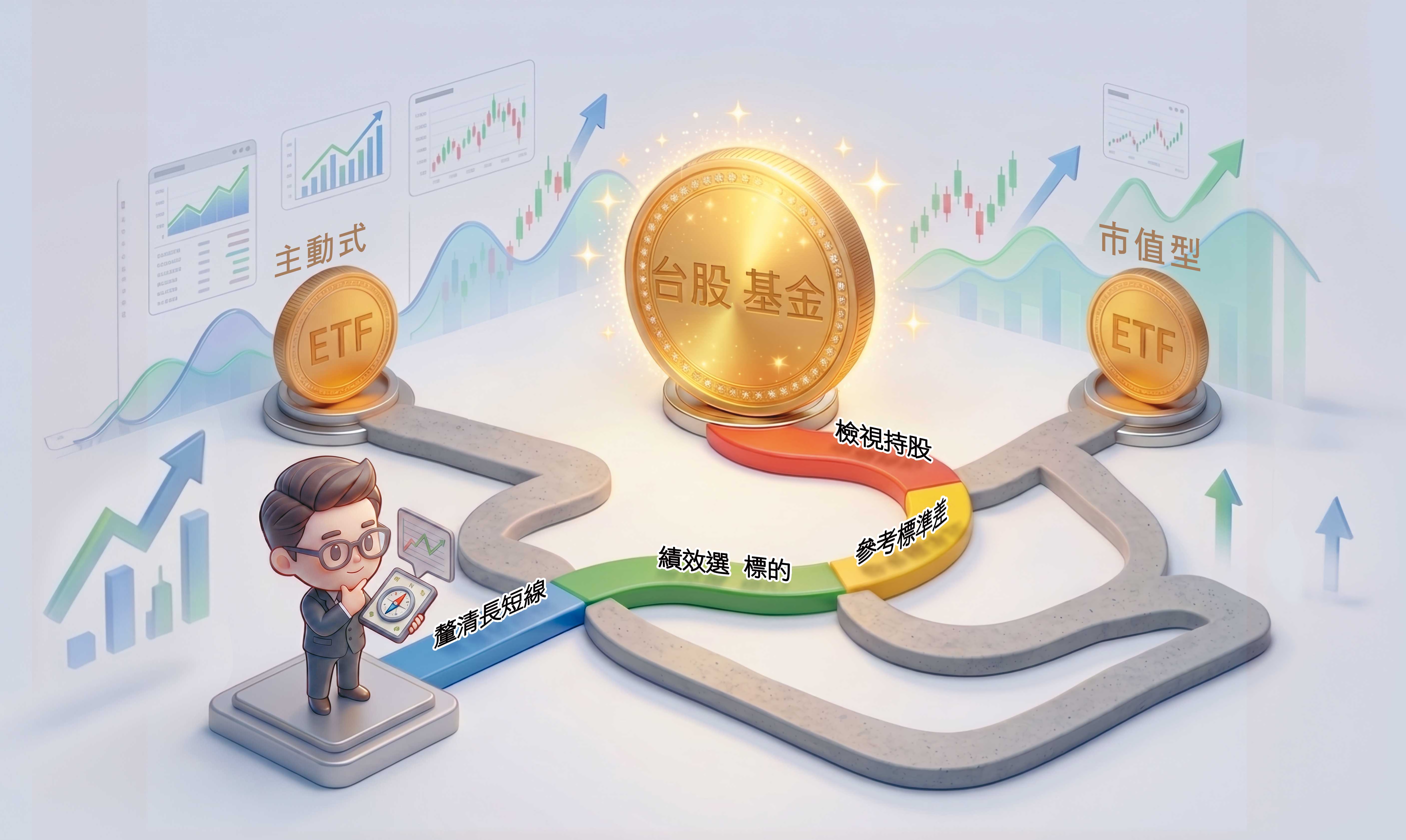 今年來不少台股基金績效翻倍，想要選對適合自己的產品，需掌握核心步驟。（AI繪圖FREEPIK生成，本刊美術組後製）
