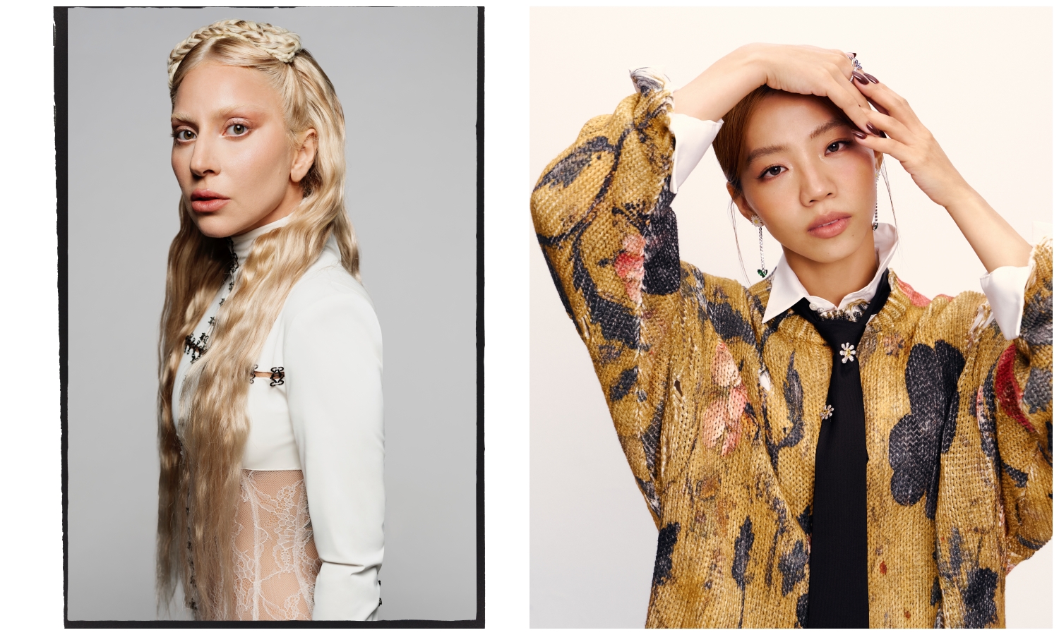 2025《LINE TODAY 聚光賞》全球與在地榜冠軍，Lady Gaga〈Abracadabra〉與洪佩瑜〈不佔地方〉。（環球音樂、何樂音樂提供）