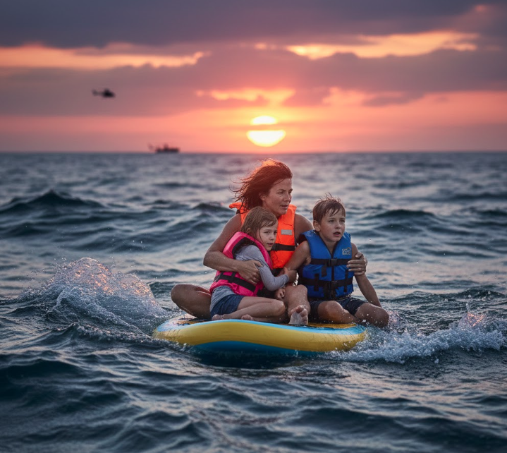 澳洲一名13歲少年在大海中游了4公里，回到岸邊求救，成功救回母親以及弟妹。（示意圖，由AI生成）