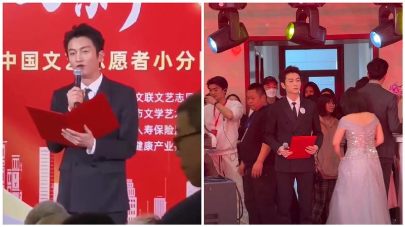 陳曉離婚後首次露面，狀態不錯。（翻攝自微博）