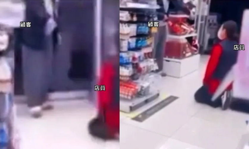 南韓全羅南道大創百貨日前一名媽媽放任小孩在店內亂跑，女店員因擔心安全上前阻止，竟被小孩媽媽逼下跪道歉。（翻攝自instagram）