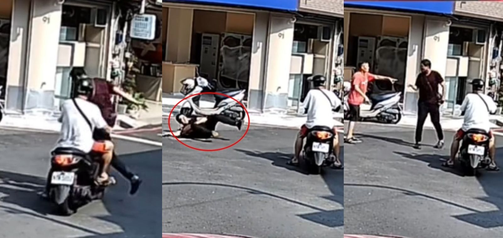 有片／神助攻！搶金飾落跑「秒撞騎車阿伯慘摔」　網全笑翻：整個畫面太多奇葩點