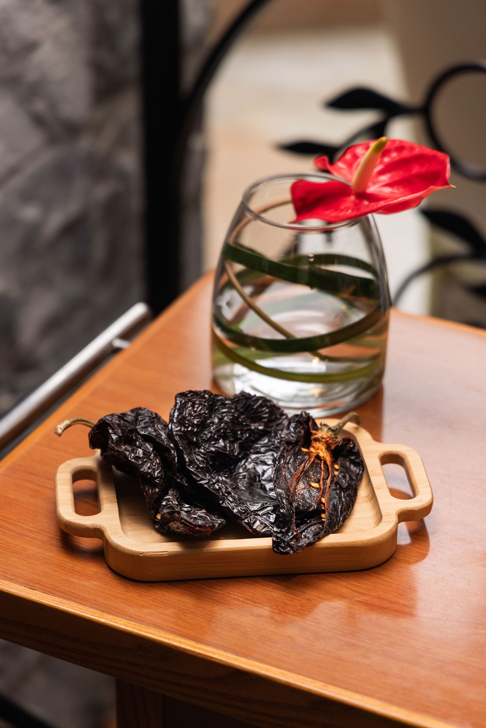 擁有「三大乾辣椒」之稱墨西哥安喬乾辣椒（Ancho Chili），獨特香氣如熟成辣椒蜜餞般帶有堅果、葡萄、杏桃香。（台北君悅酒店提供）
