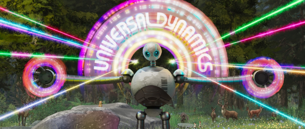 動畫《荒野機器人》把看似冷冰冰的科幻類型,與原始大自然的風光,既寫實又充滿想像力,打造出全新的童話故事。(UIP提供)