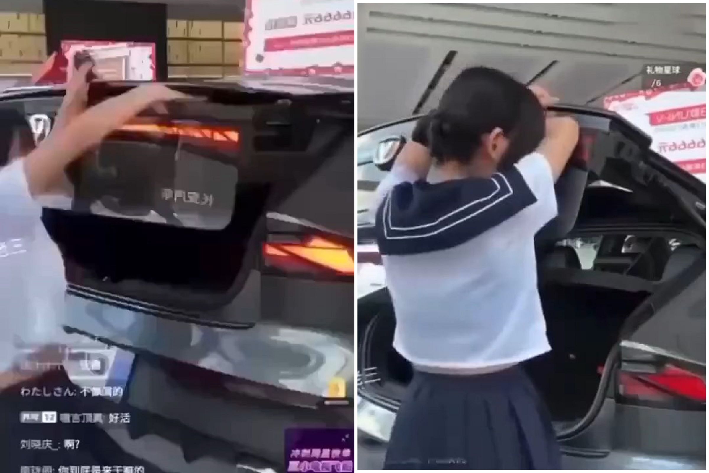 中國妹子直播,謎片式飆高音「啊啊」!原來是慘遭電動車夾手。(翻自微博)