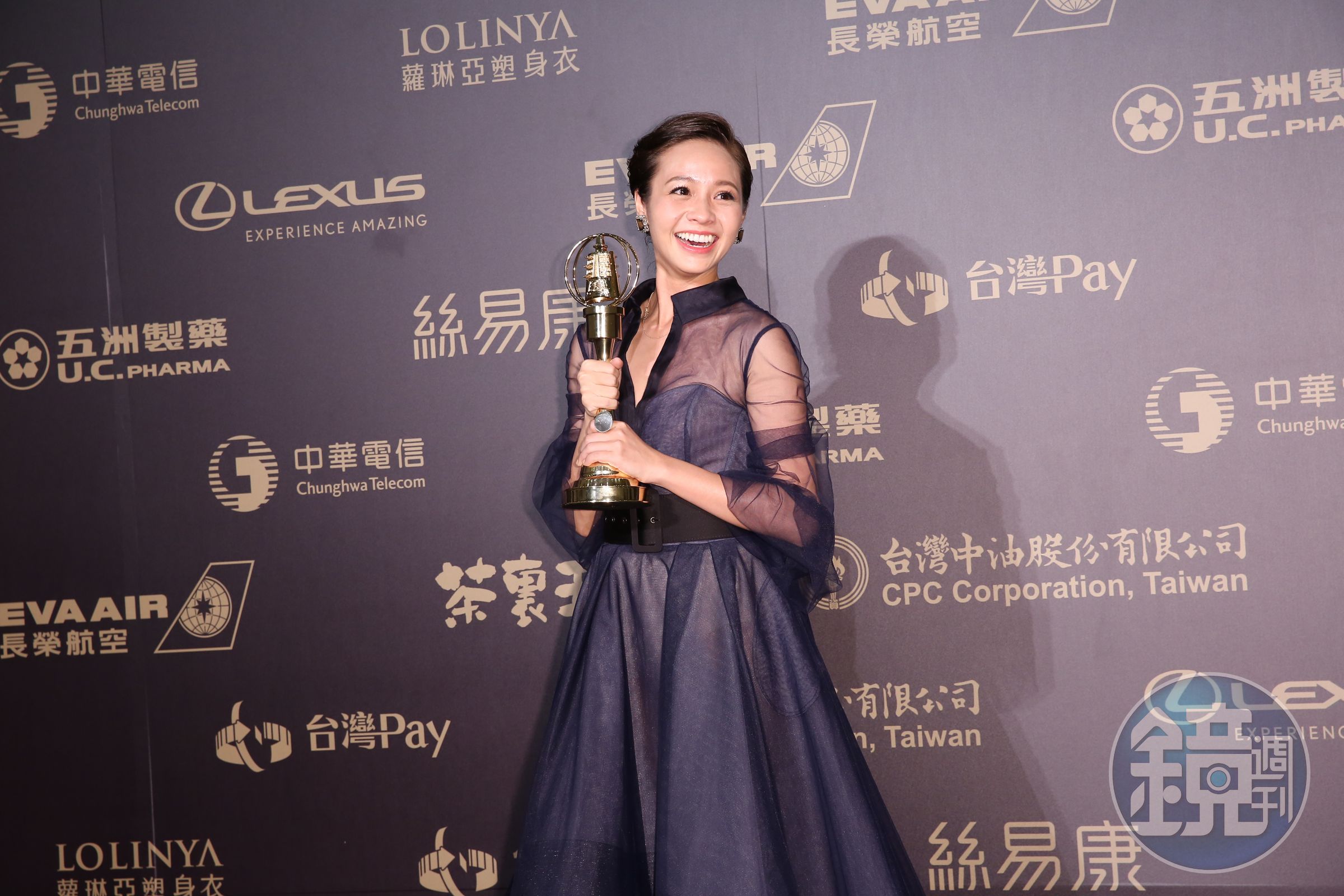 黃姵嘉2018年以《客家劇場–台北歌手》榮獲金鐘獎戲劇節目最佳女主角肯定。（娛樂中心攝）