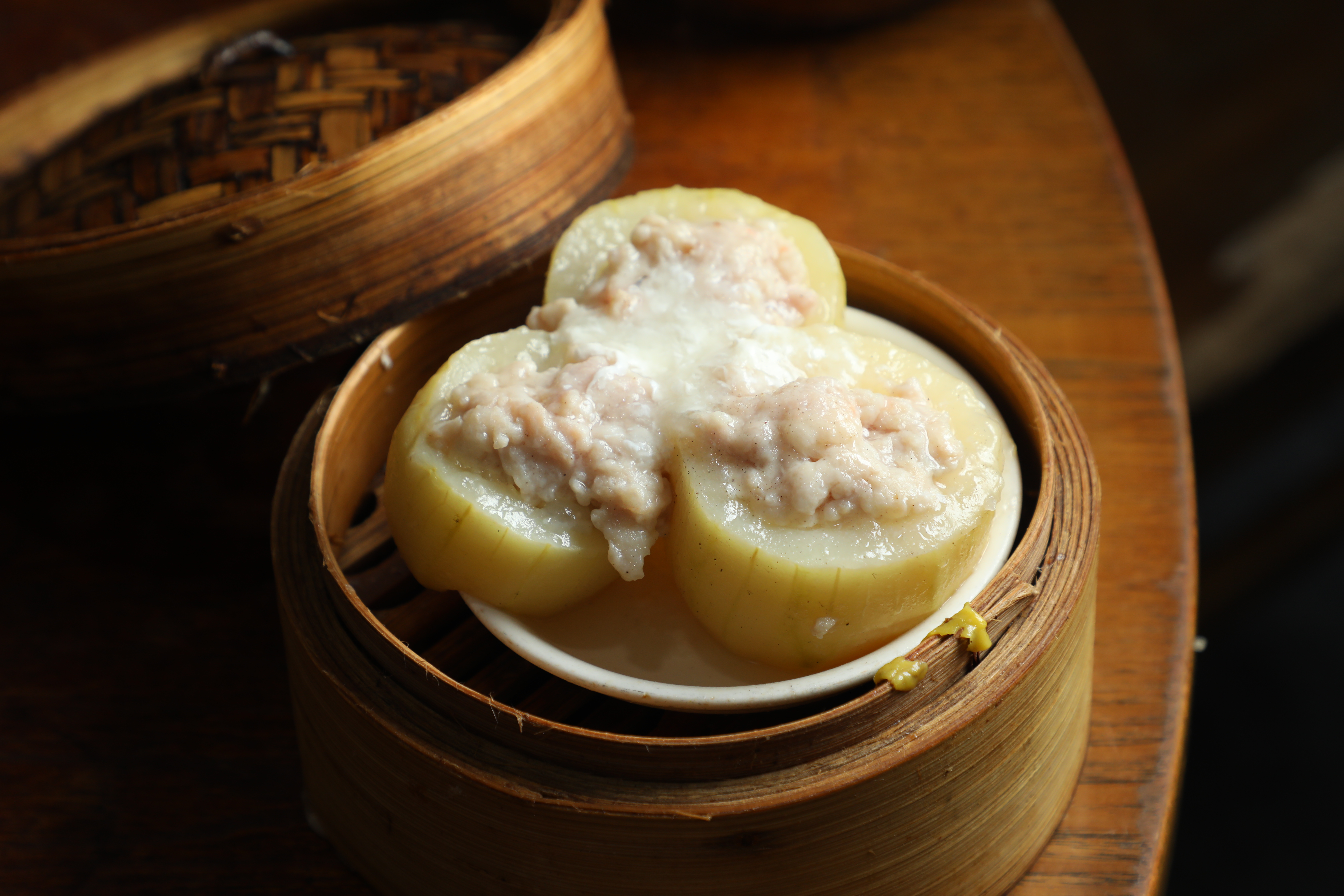 風味清爽的「櫛瓜堡」，是點心檔的驚喜之作。（港幣26元／份）