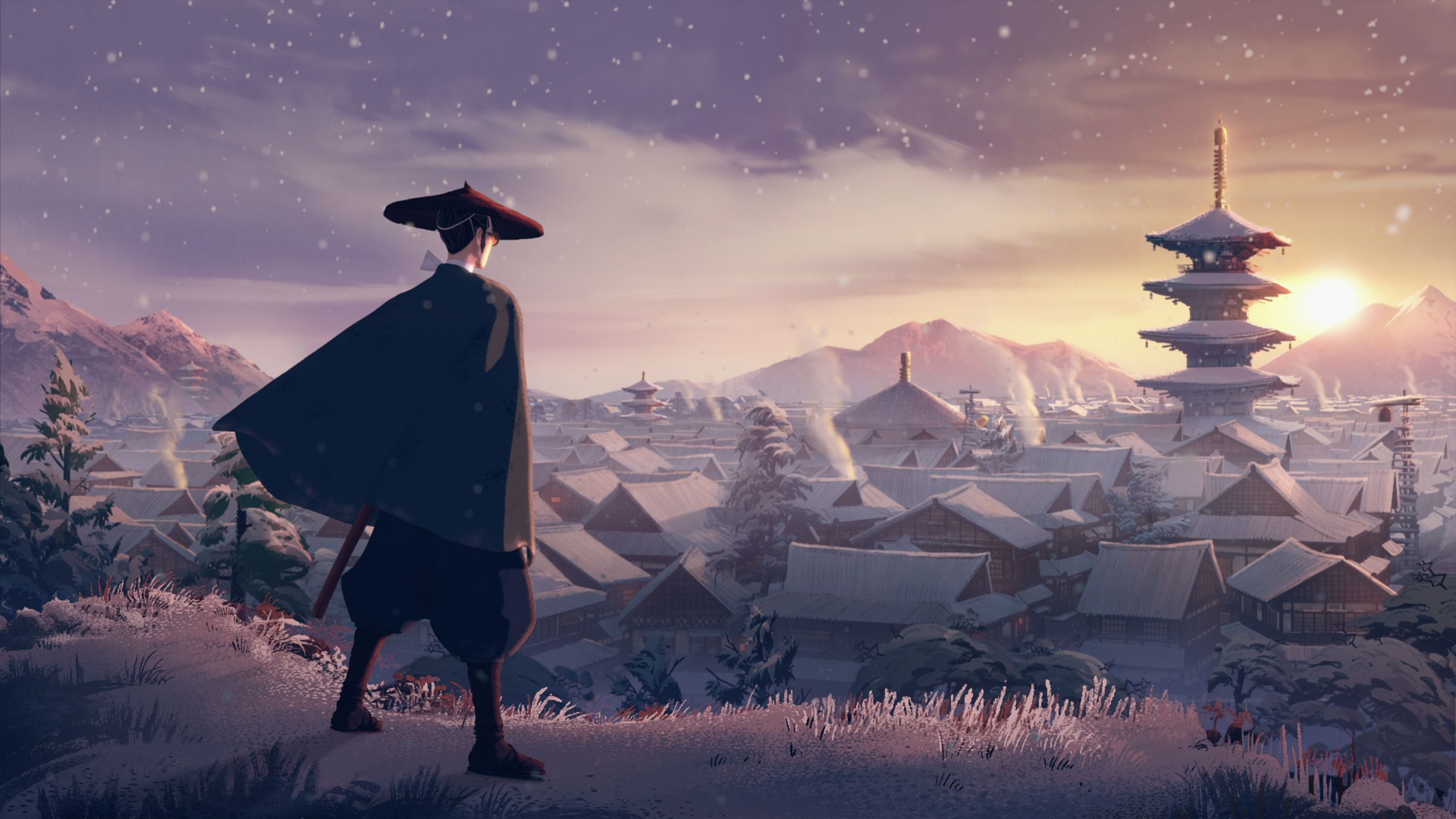 《藍眼武士》的視覺風格自成一格，與典型日式動畫大相逕庭。（Netflix提供）